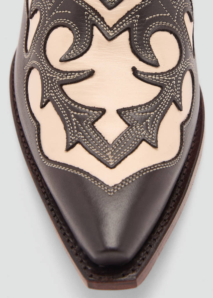 Two-tone leather cowboy boots — Brown