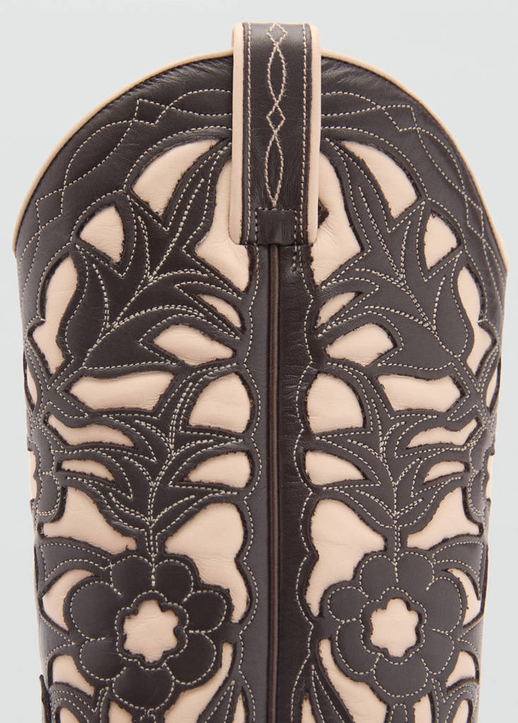 Two-tone leather cowboy boots — Brown