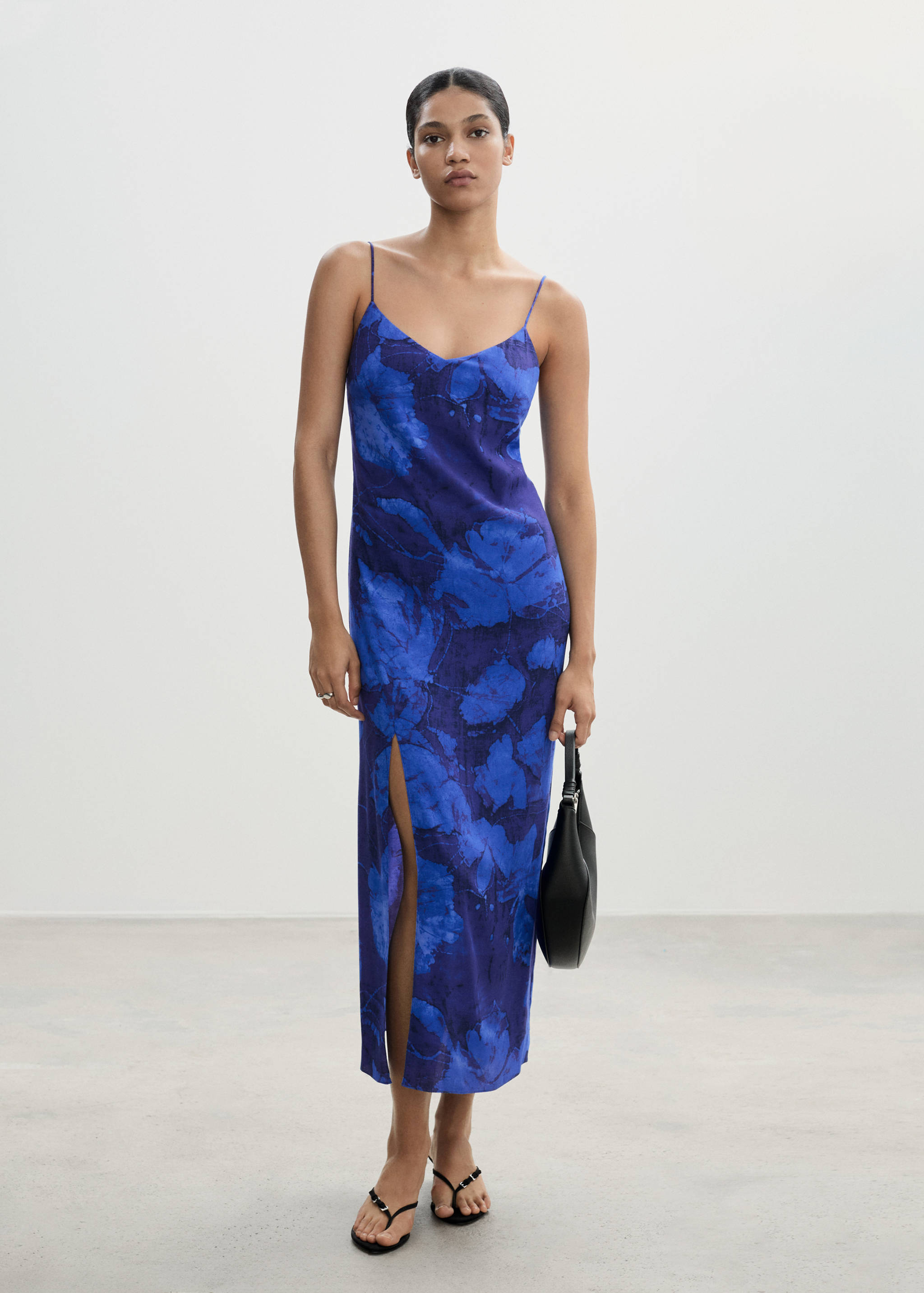 Vestido estampado tirantes - Plano general