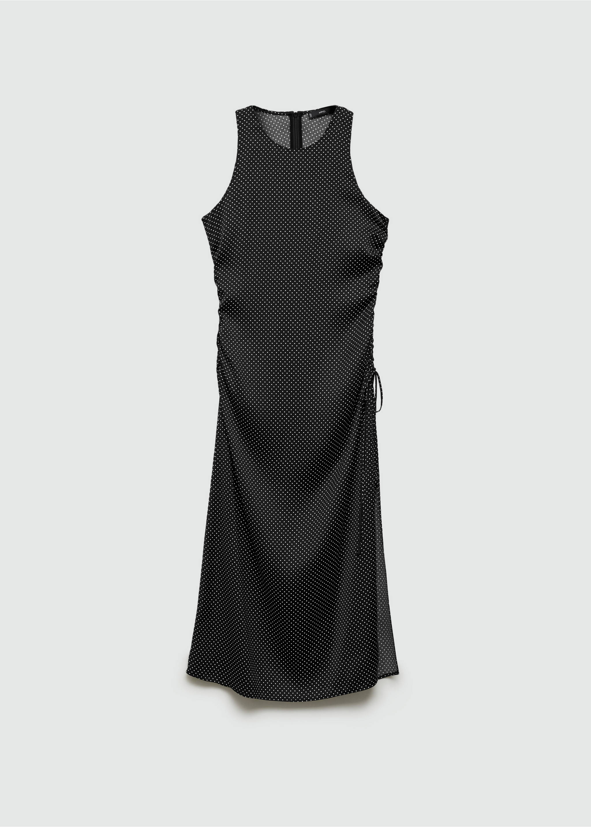 Vestido lunares fruncido lateral - Artículo sin modelo, Negro. Ref: 77024074-00.