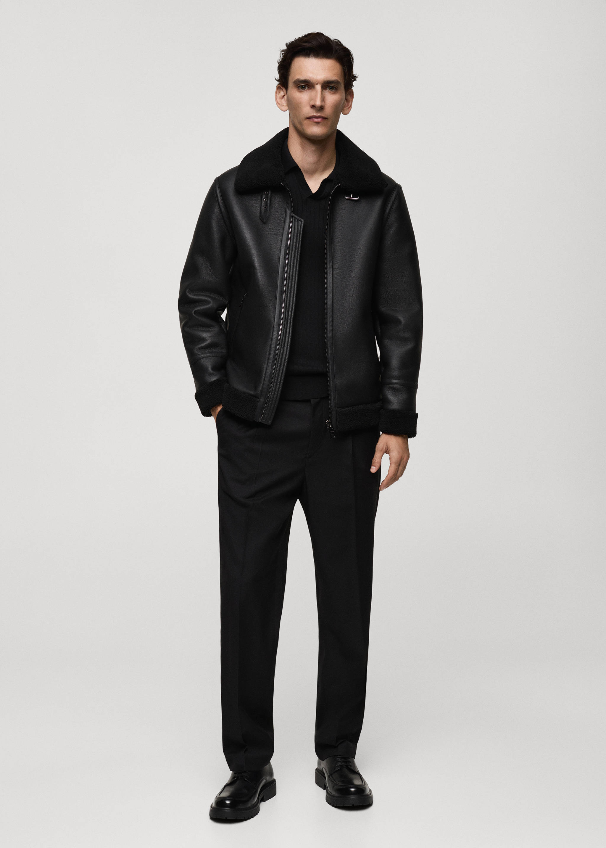 Blouson double face imitation mouton retourné - Plan général