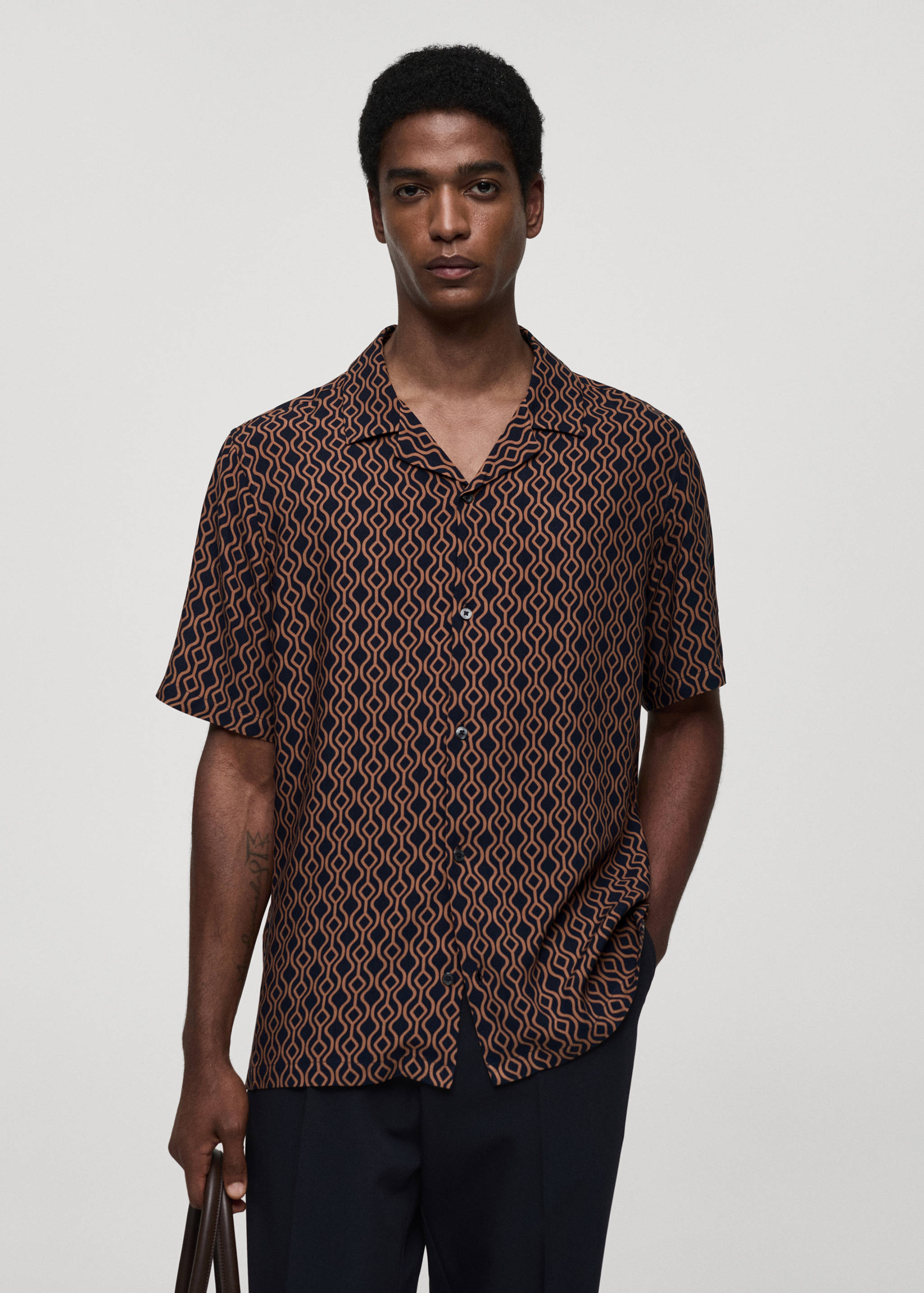 Printed fluid regular-fit shirt - Medium plane