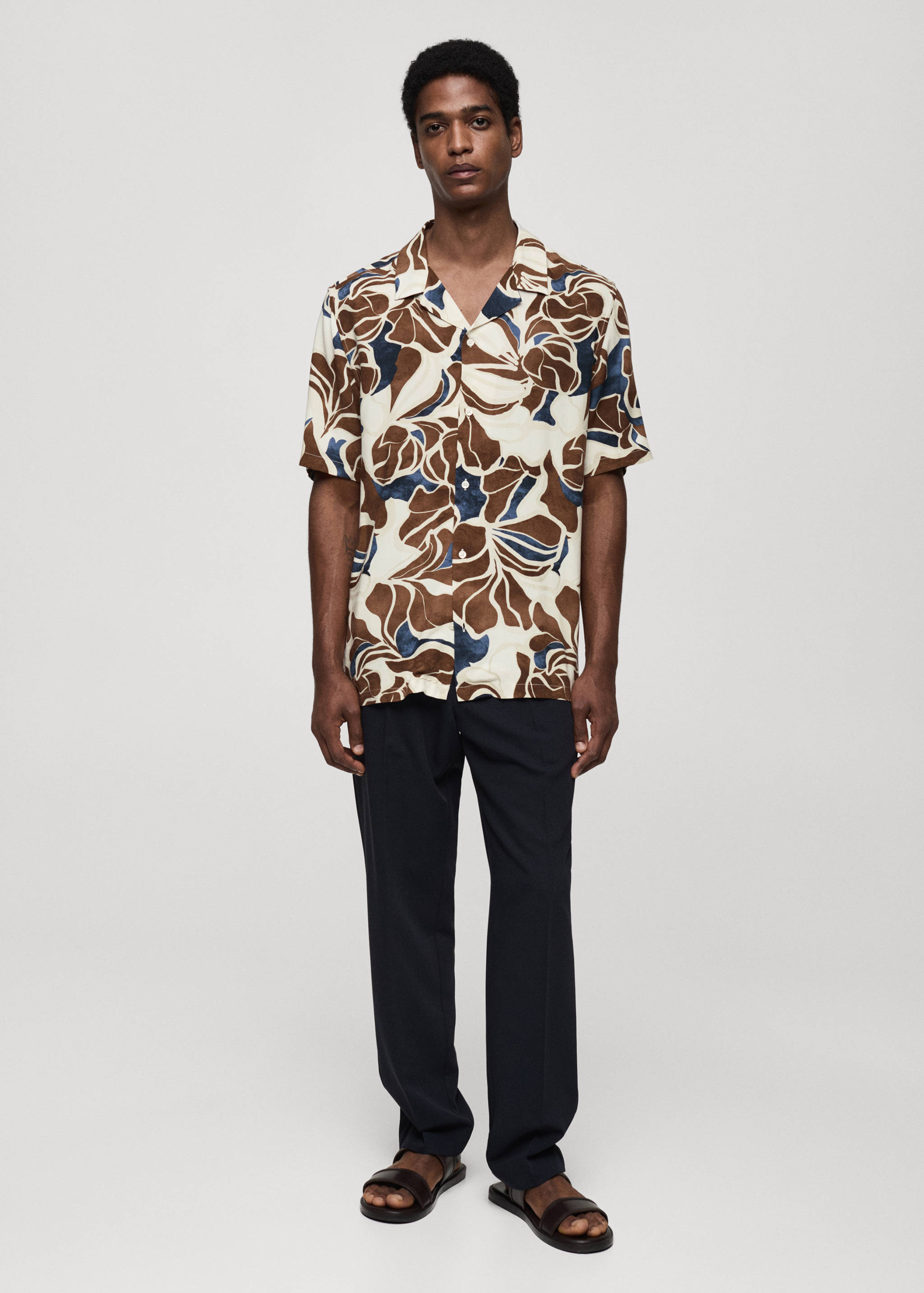 Printed fluid regular-fit shirt - General plane
