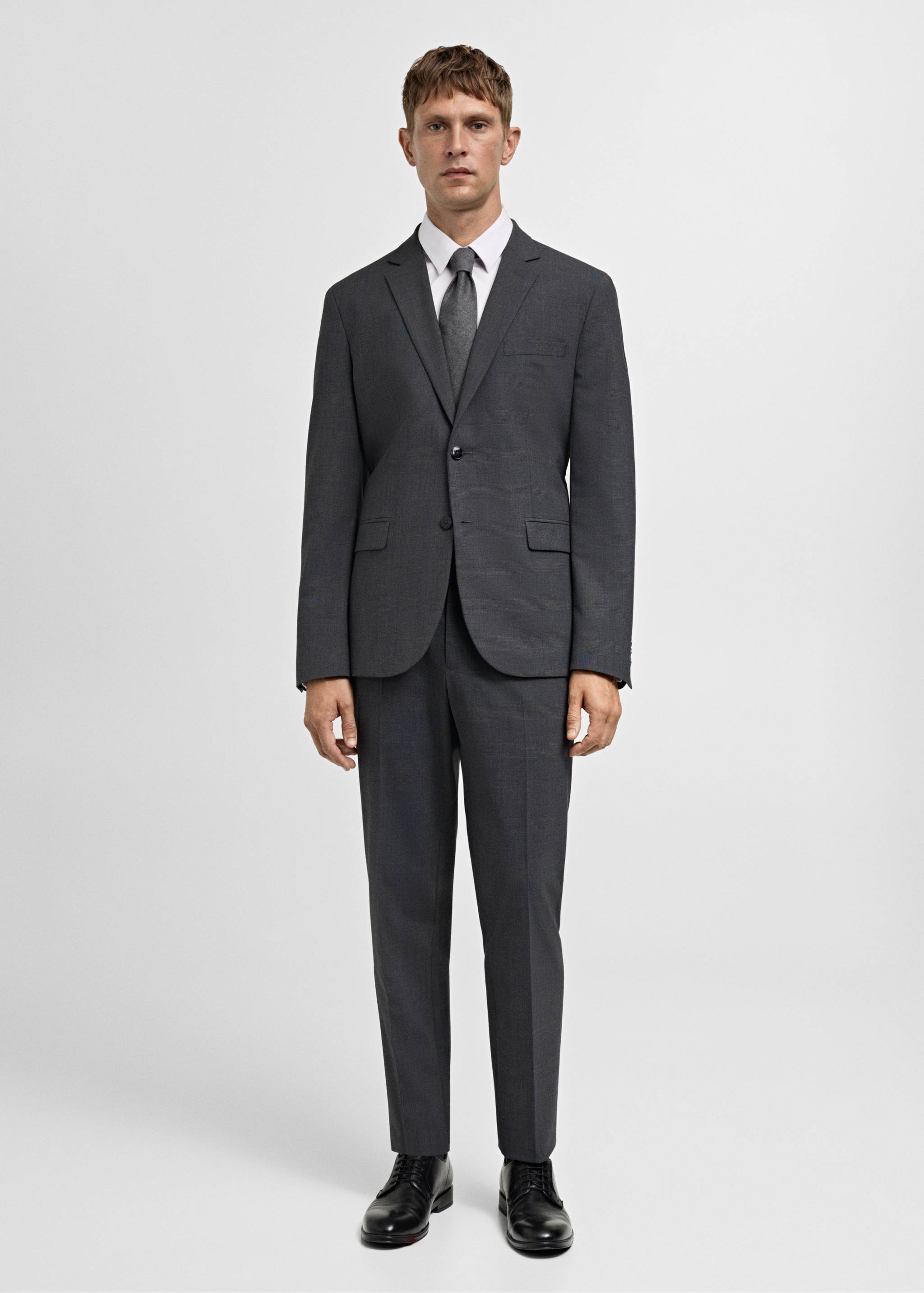 Stretch fabric super slim-fit suit trousers - General plane