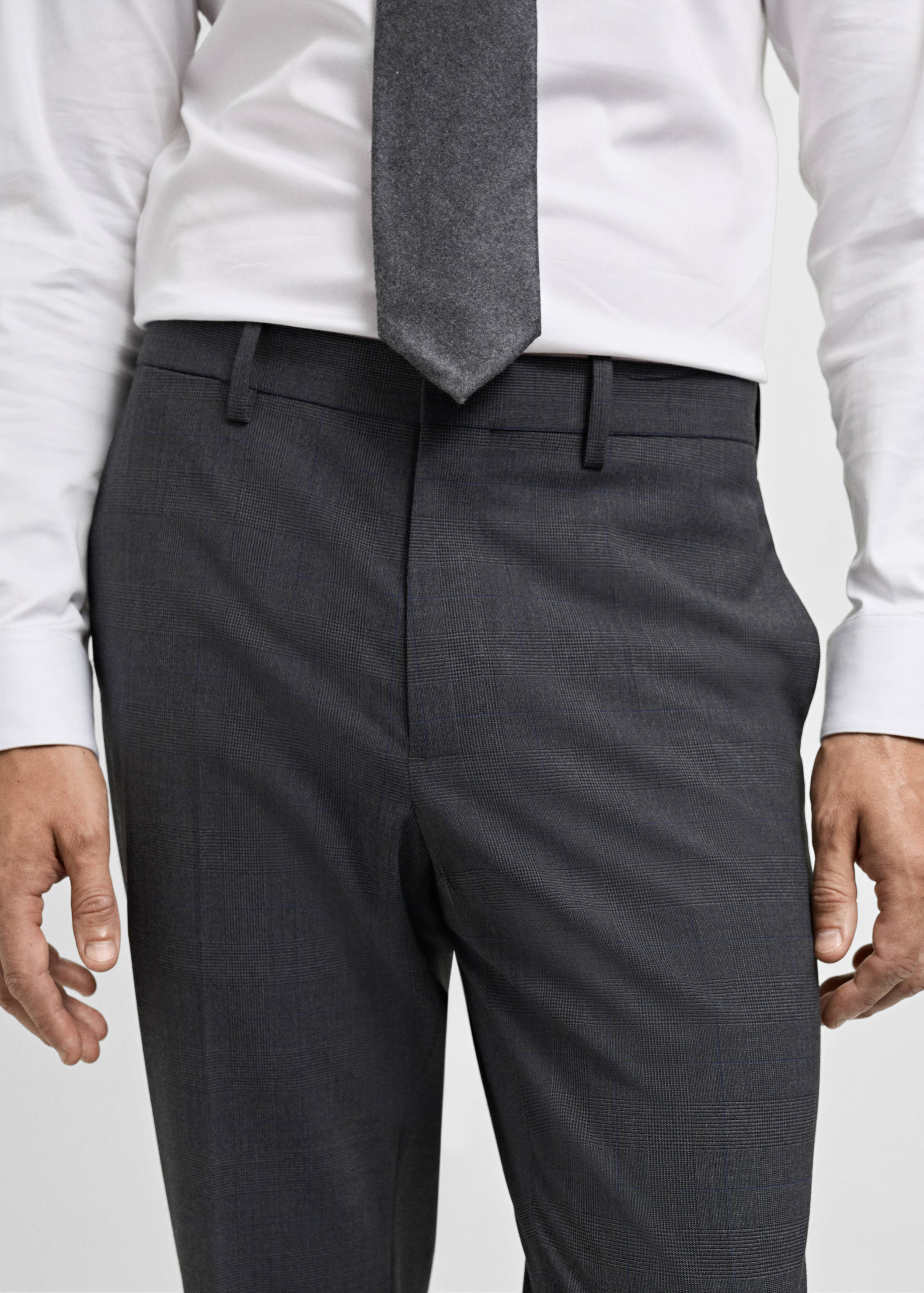 Stretch fabric super slim-fit suit trousers - Details of the article 1