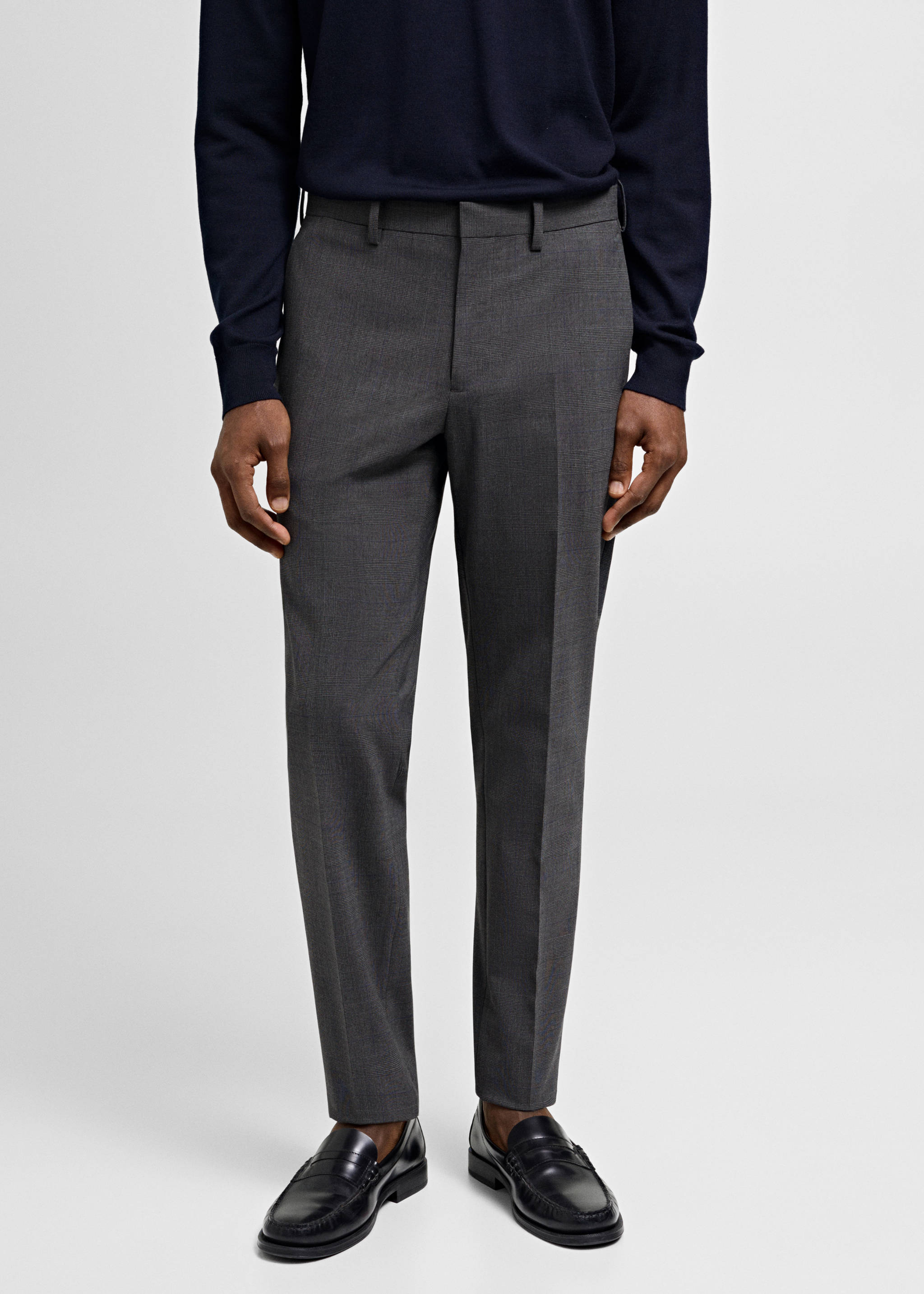 弹力面料超修身西装裤 - null