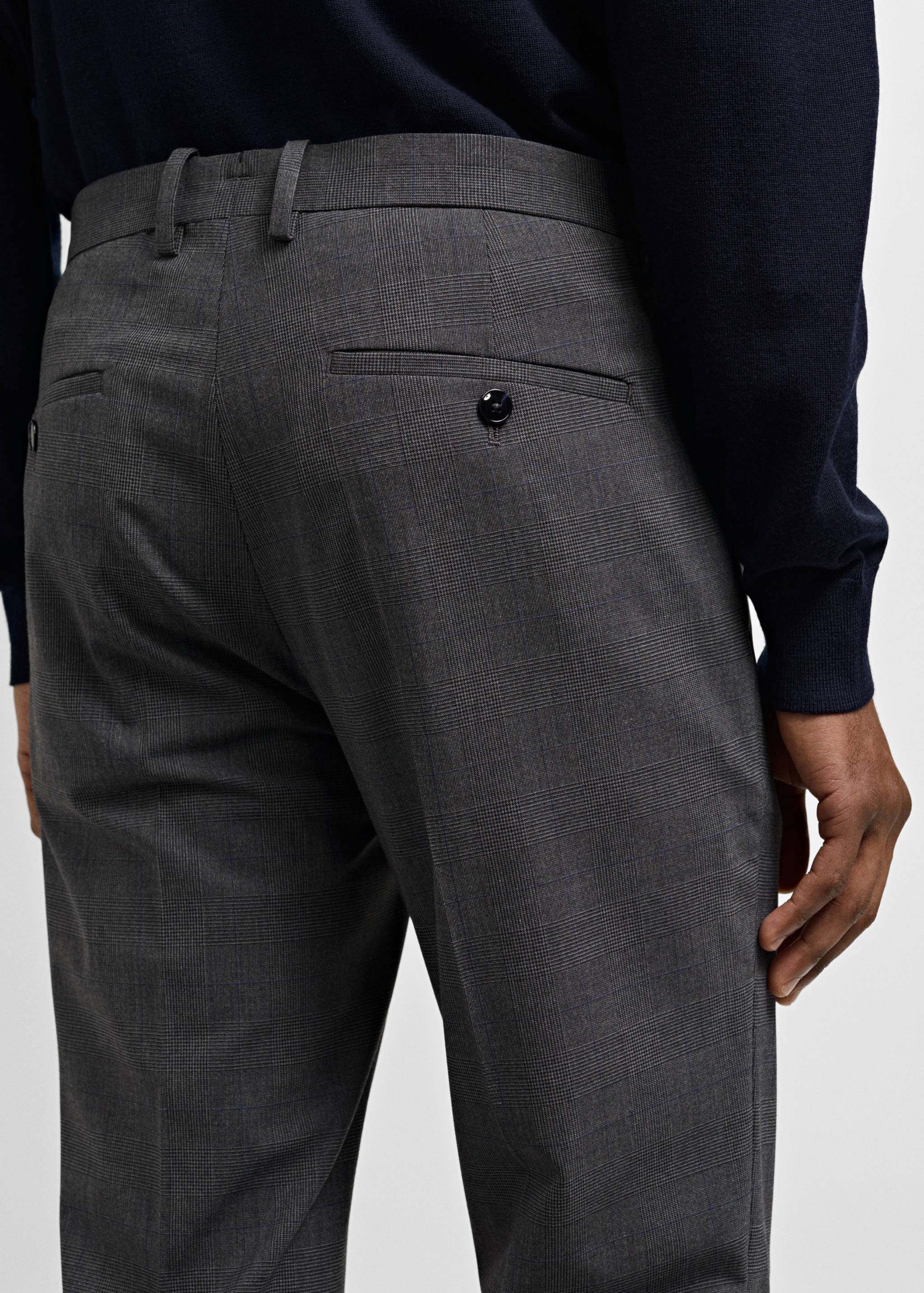 弹力面料超修身西装裤 - null