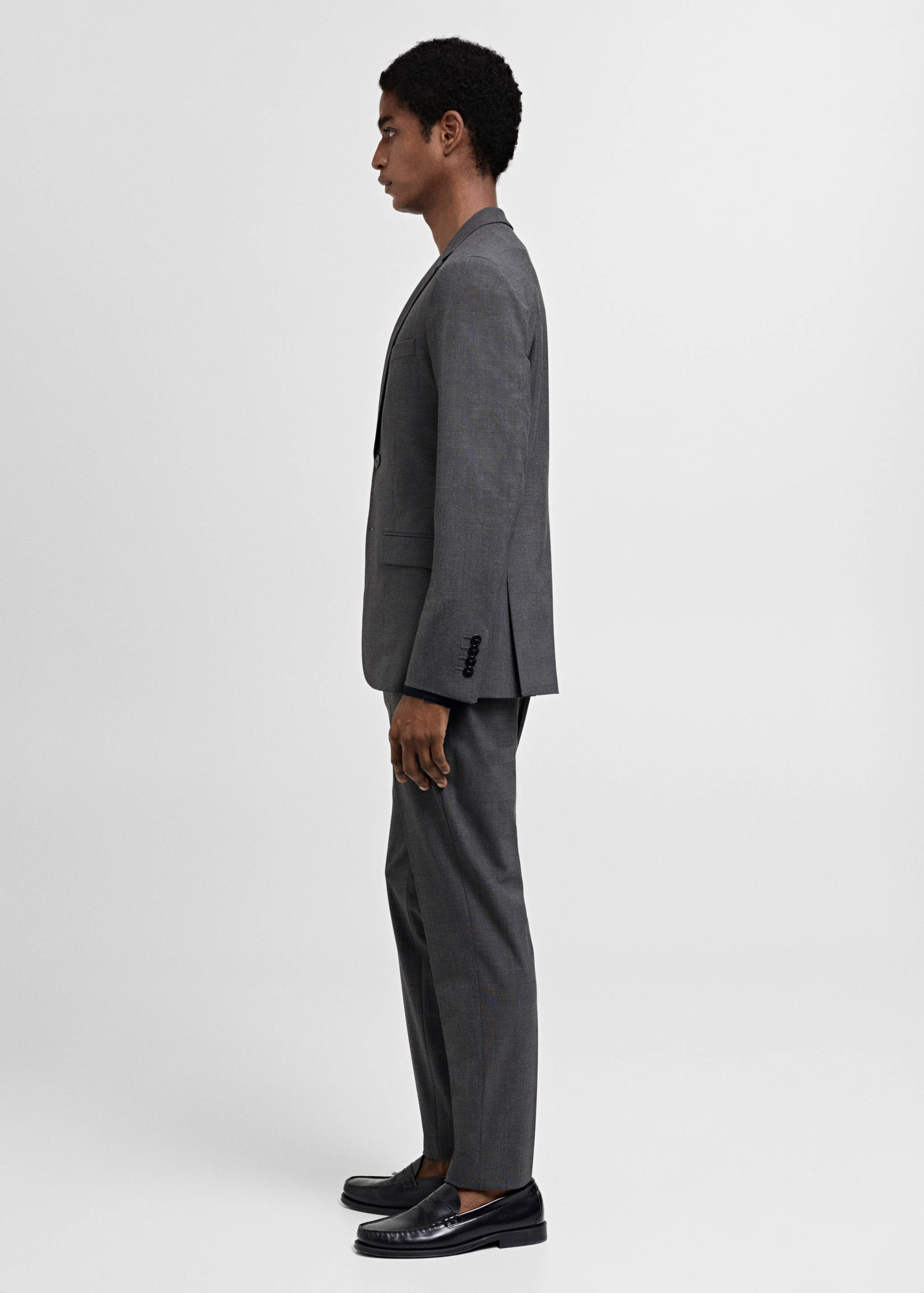 弹力面料超修身西装裤 - null