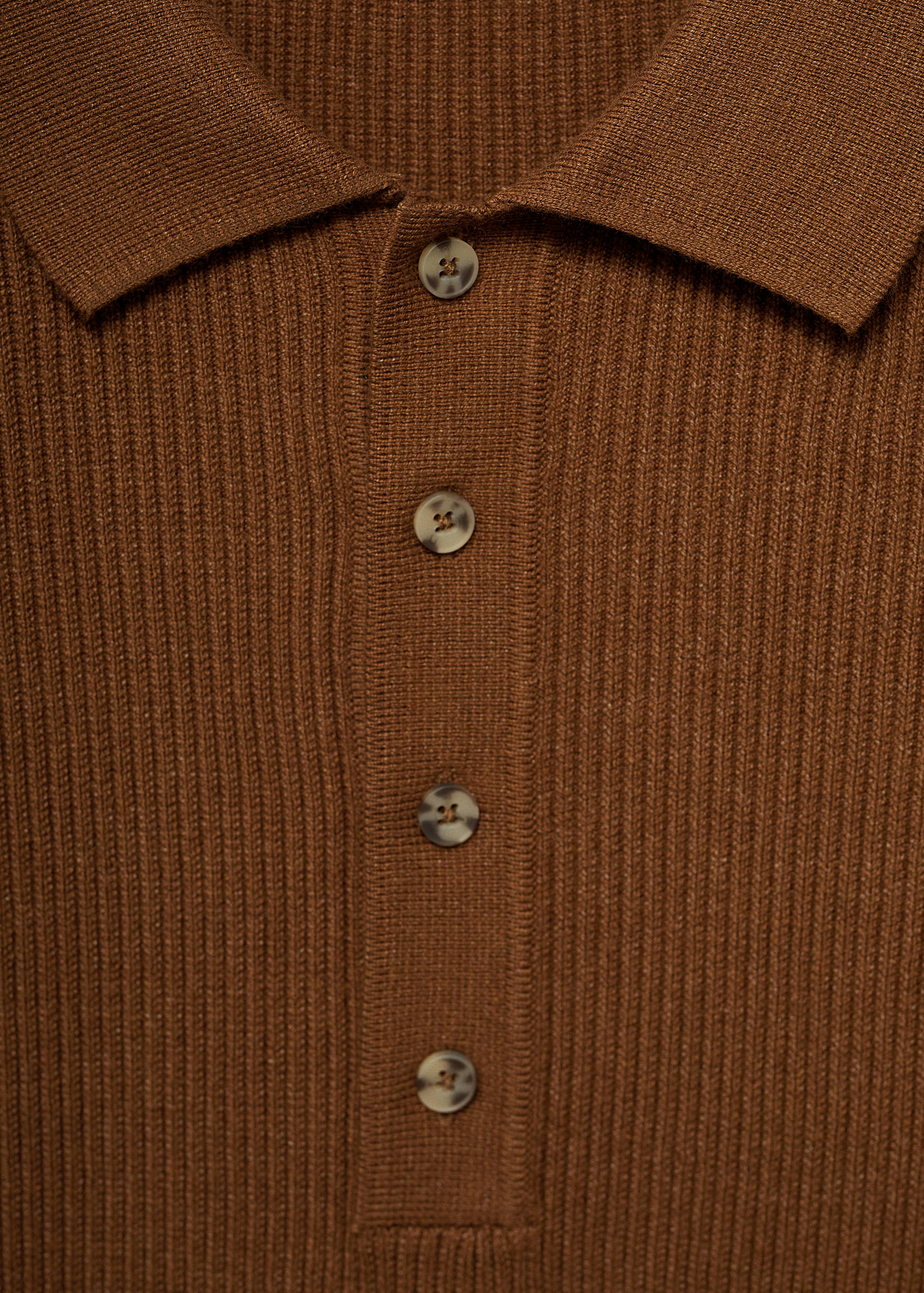 Cotton-blend ribbed polo sweater - Details of the article 8