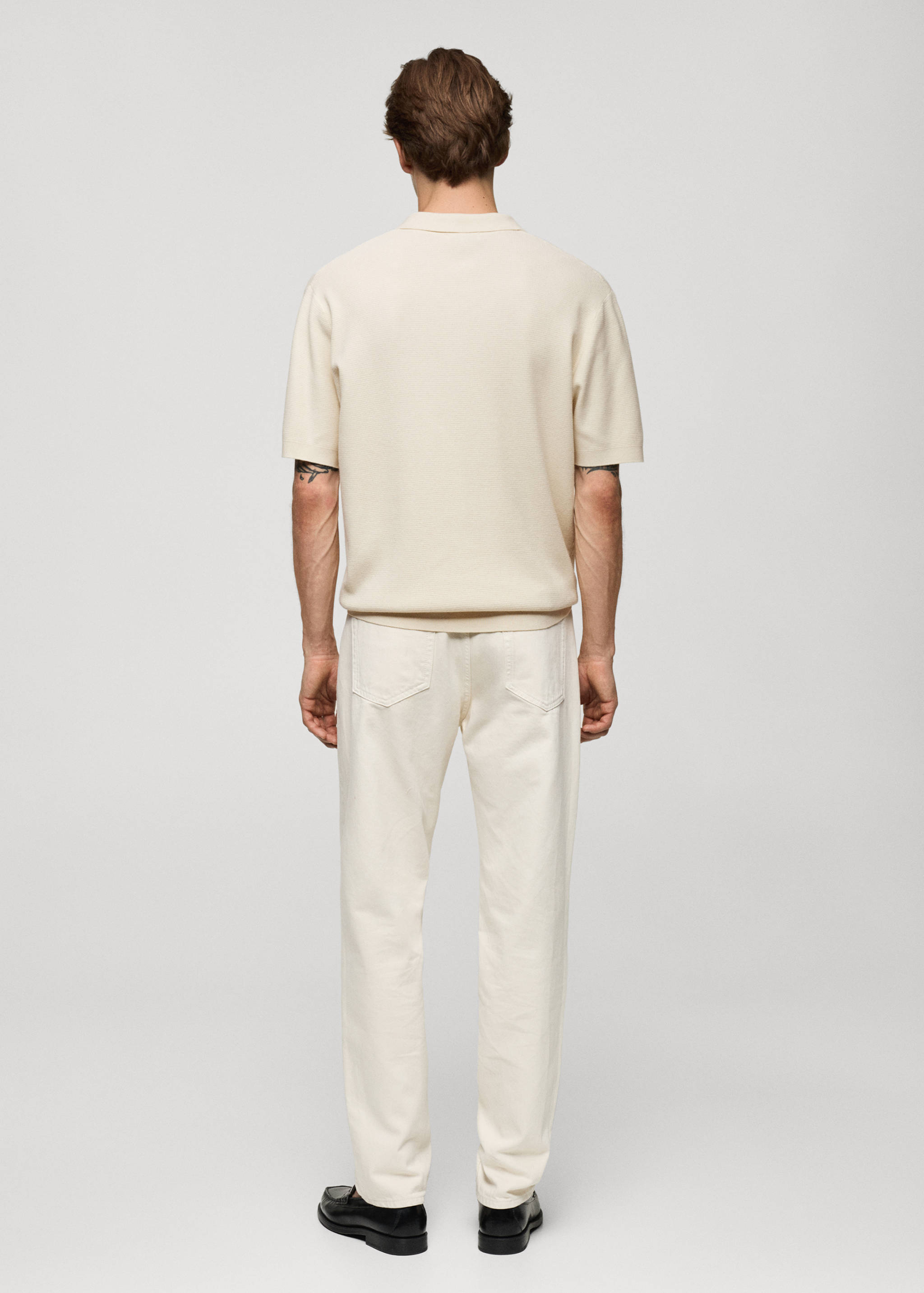 Structured fine-knit polo shirt - Reverse of the article