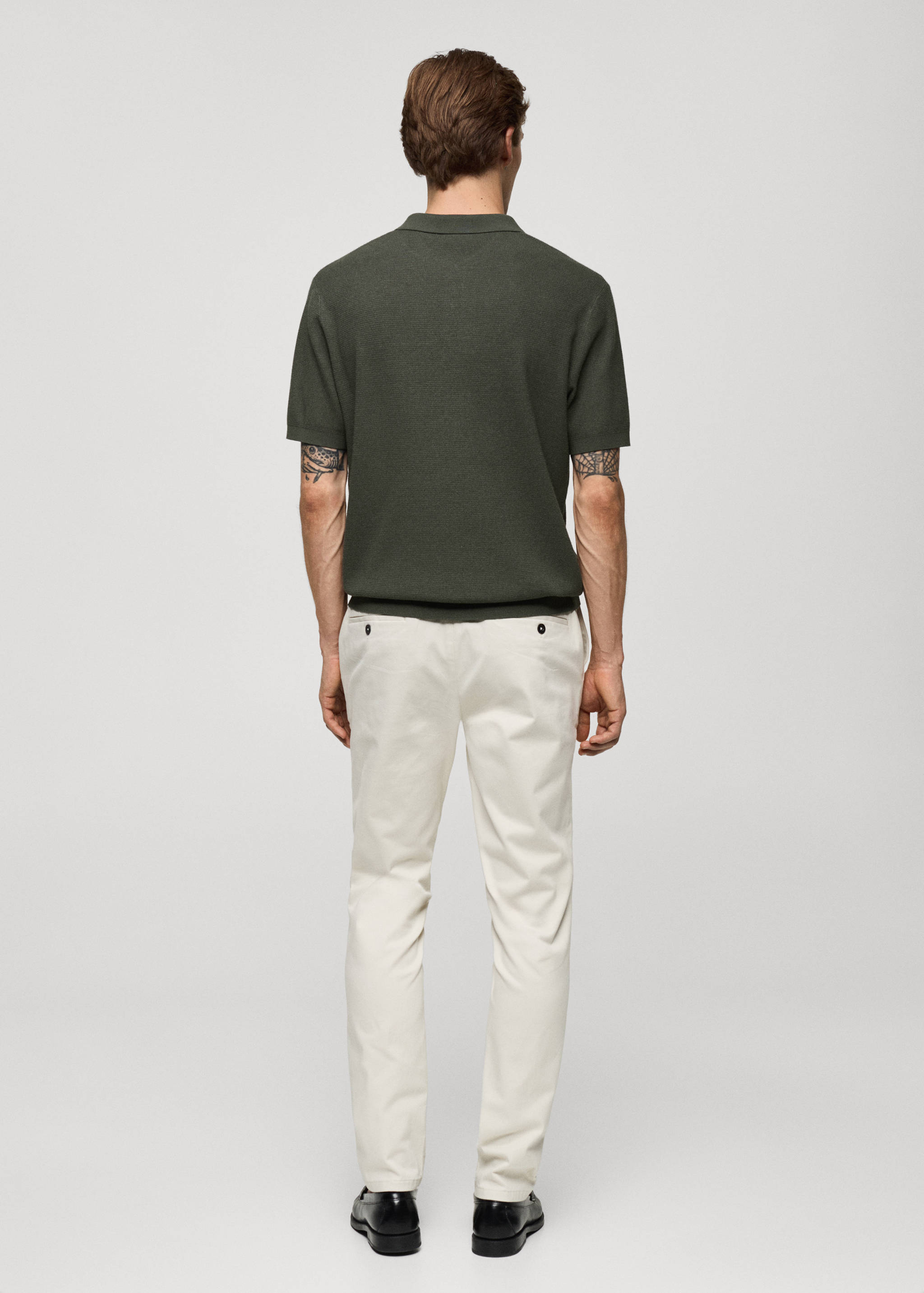 Structured fine-knit polo shirt - Reverse of the article