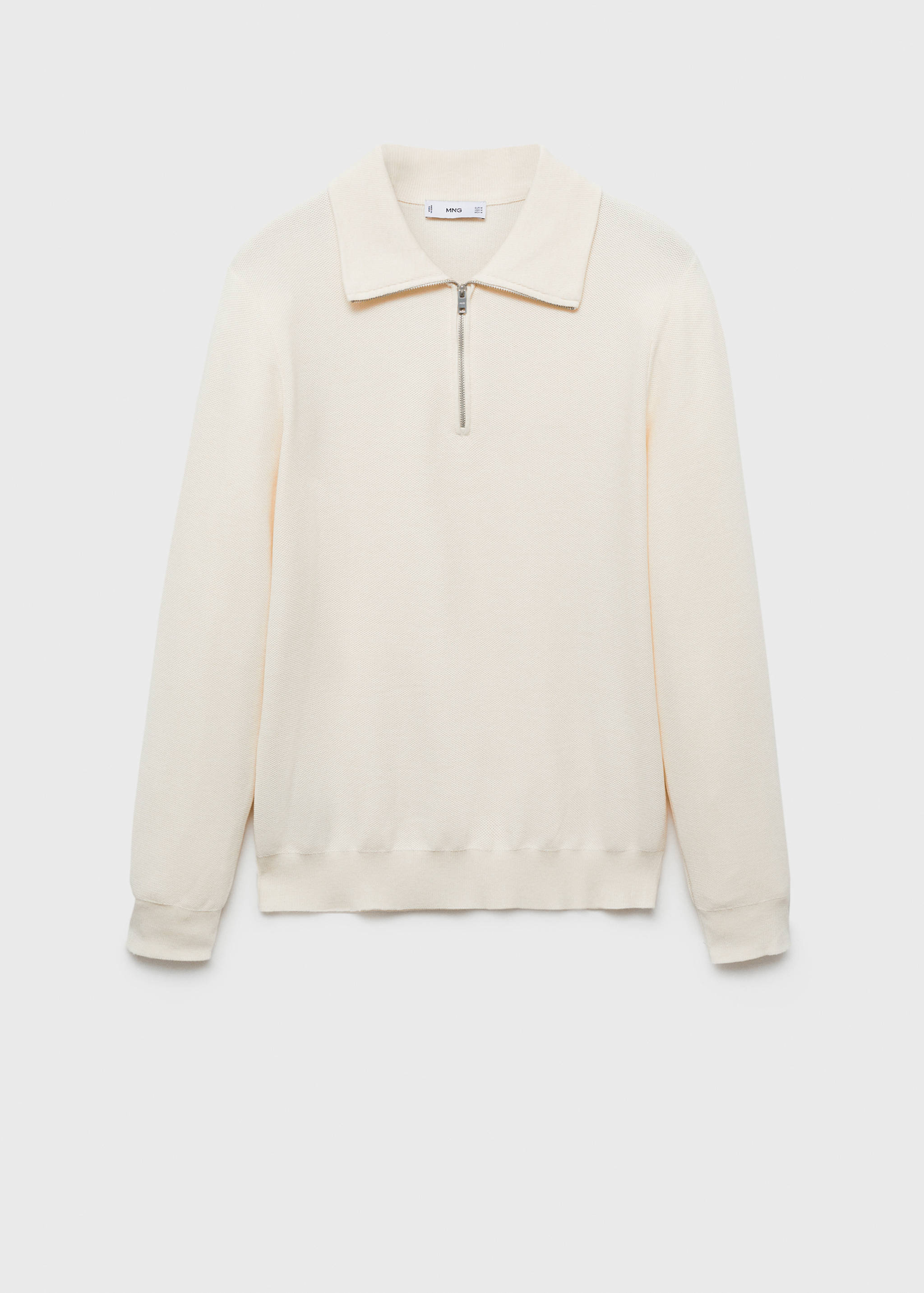Pull-over structuré col polo zippé - Article sans modèle