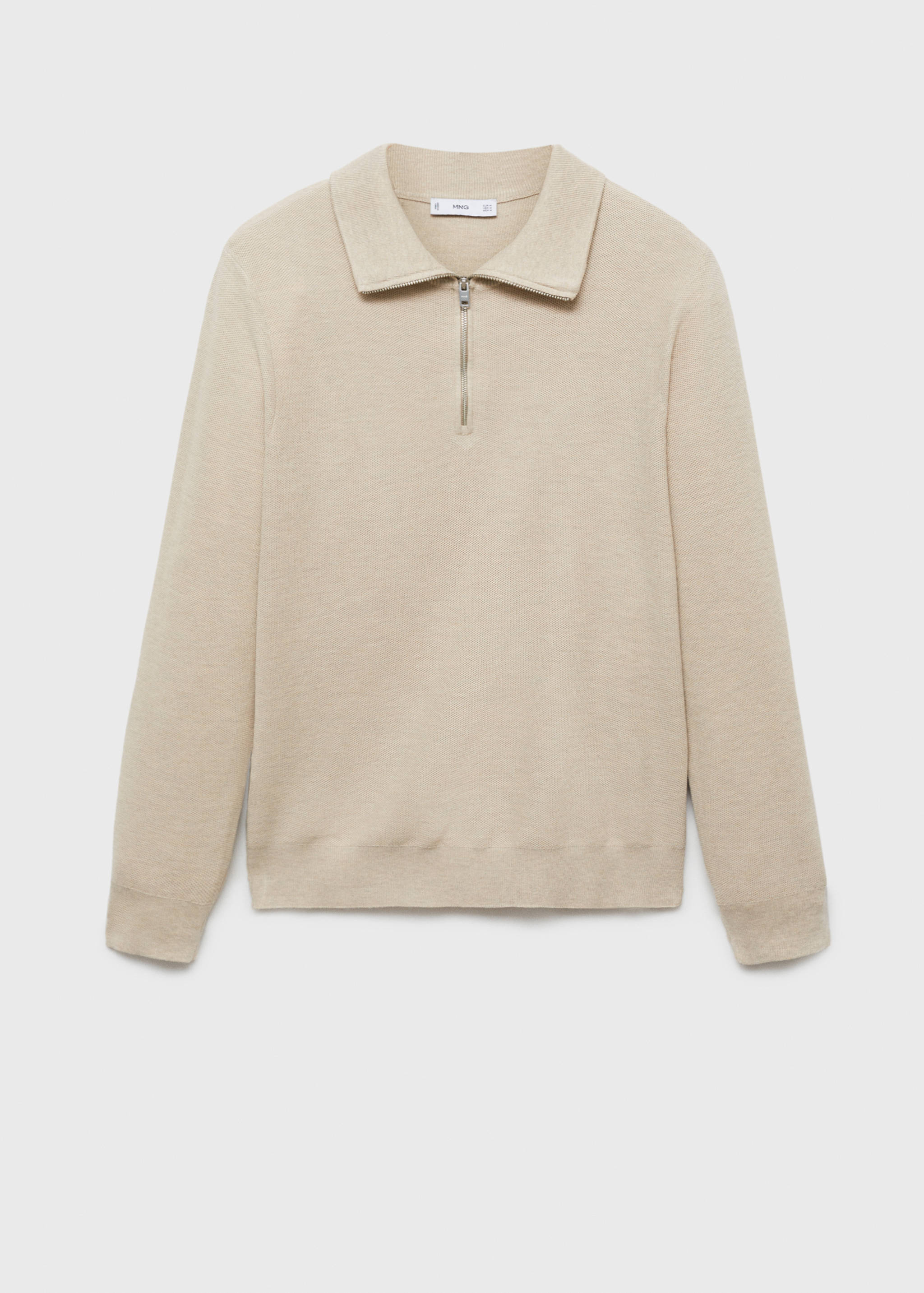 Pull-over structuré col polo zippé - Article sans modèle