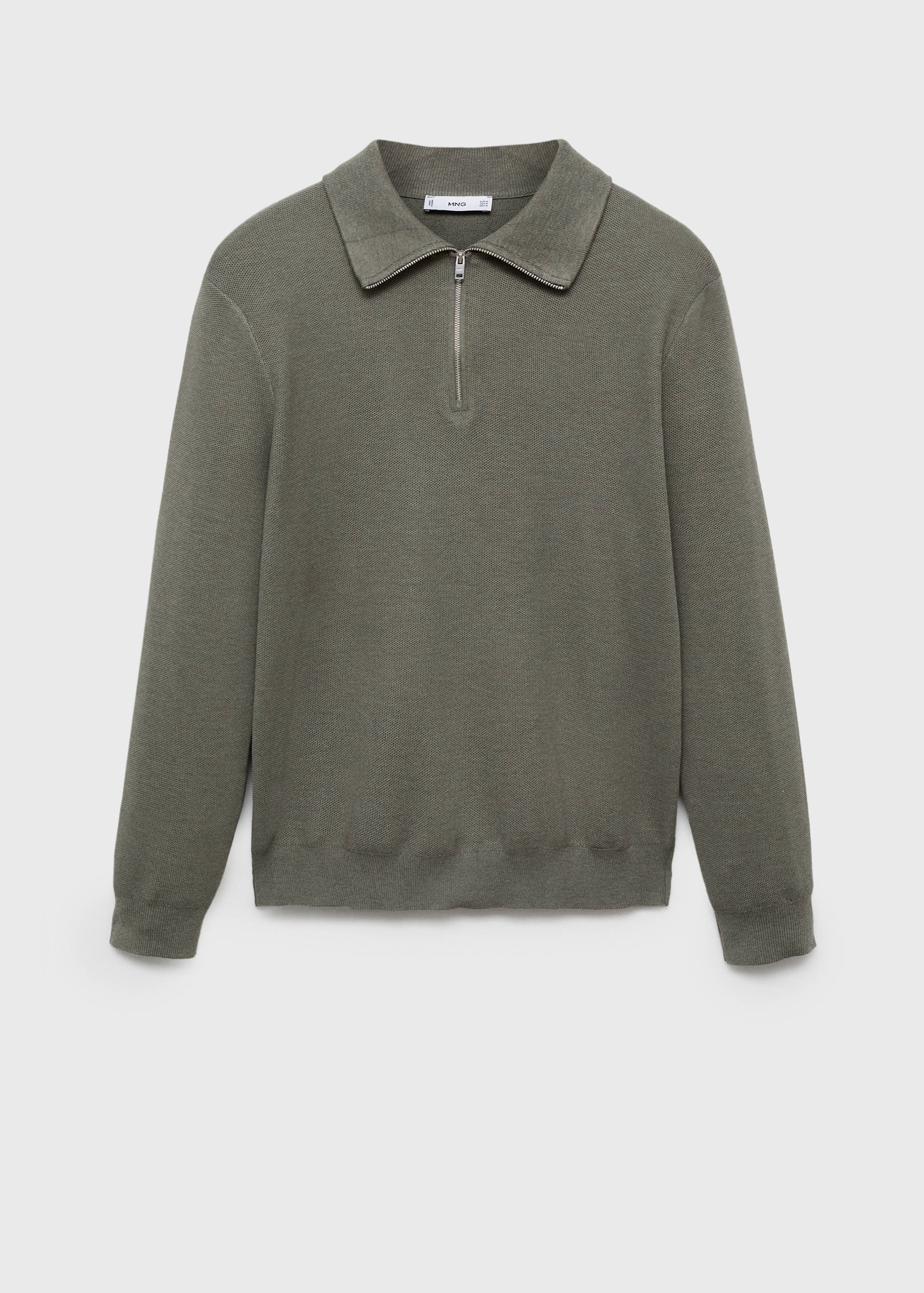 Pull-over structuré col polo zippé - Article sans modèle