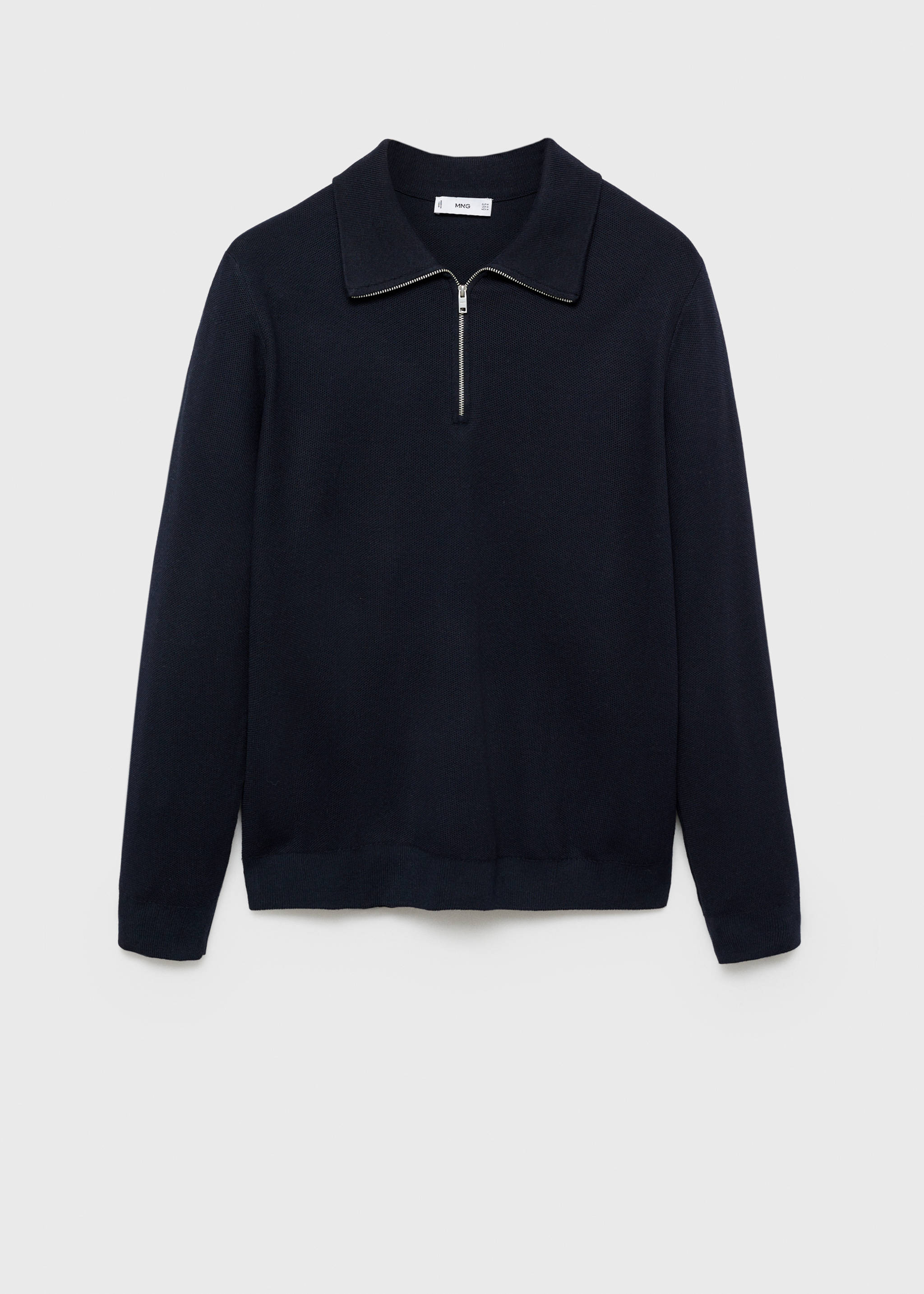Pull-over structuré col polo zippé - Article sans modèle