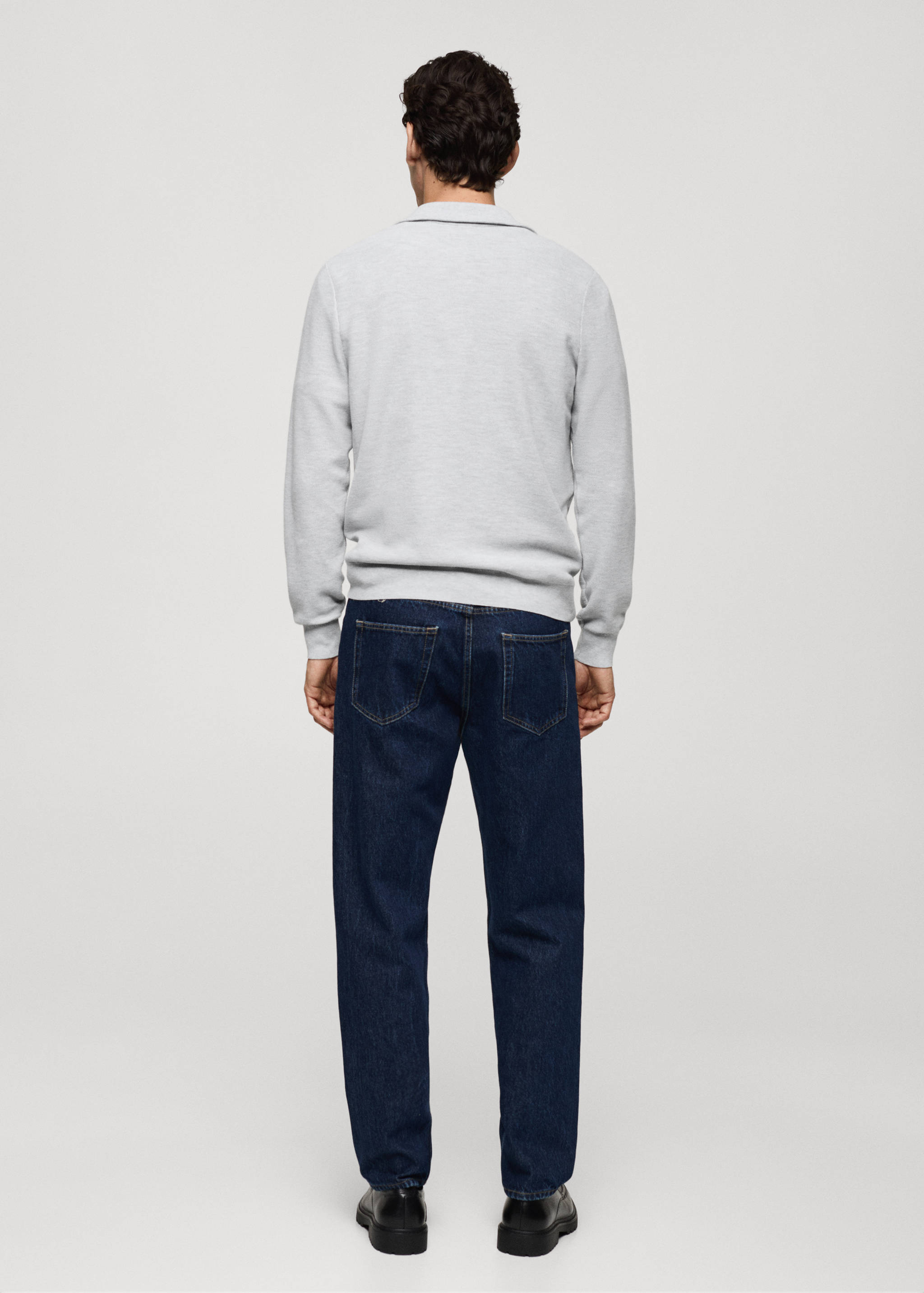 Pull-over structuré col polo zippé - Verso de l’article