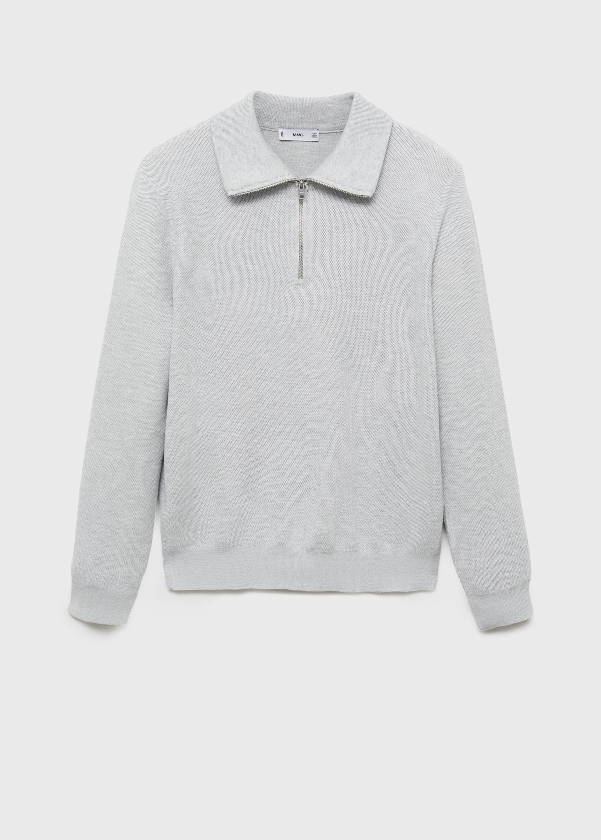 Pull-over structuré col polo zippé - Article sans modèle