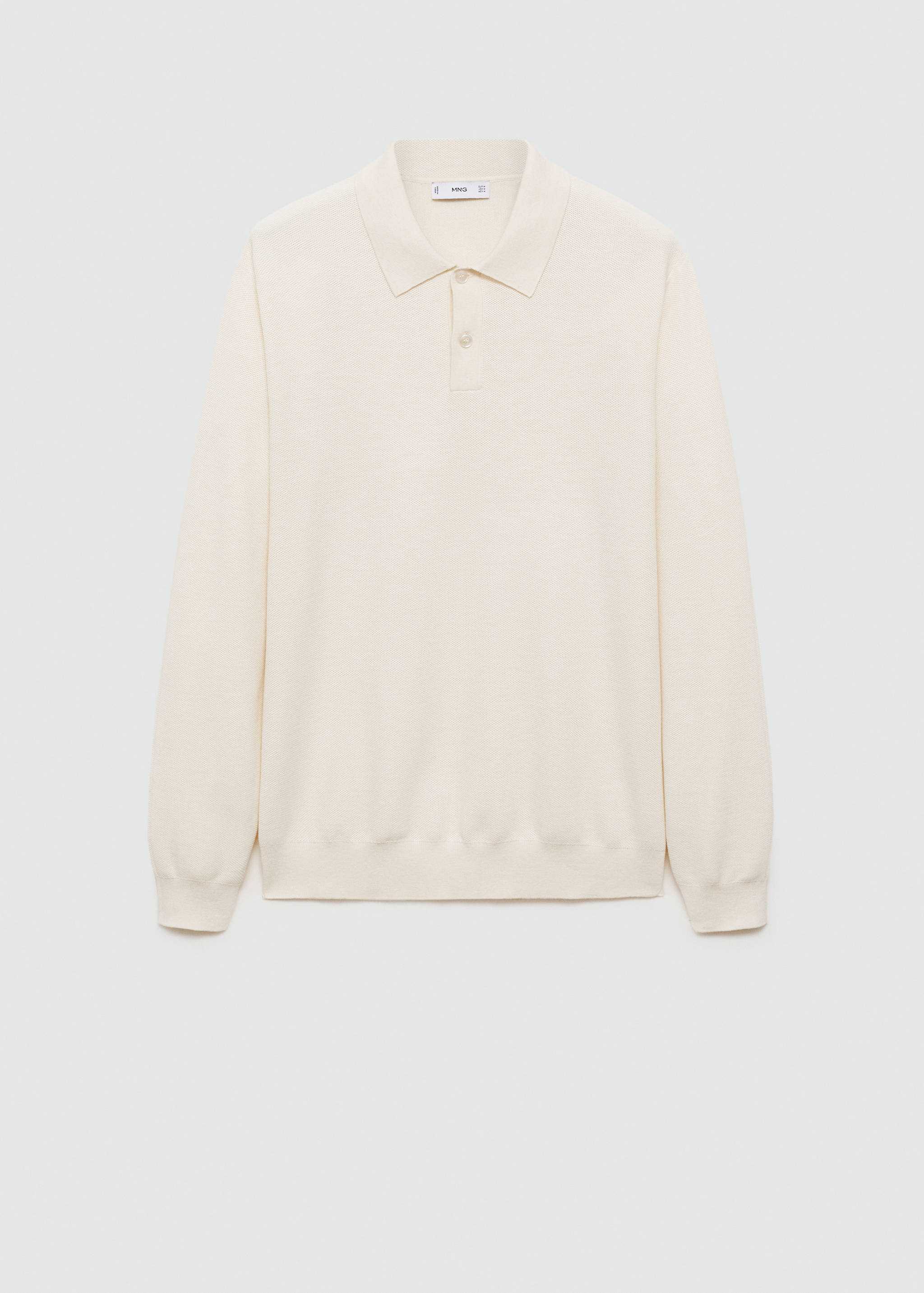 Knitted structured polo sweater - Article without model