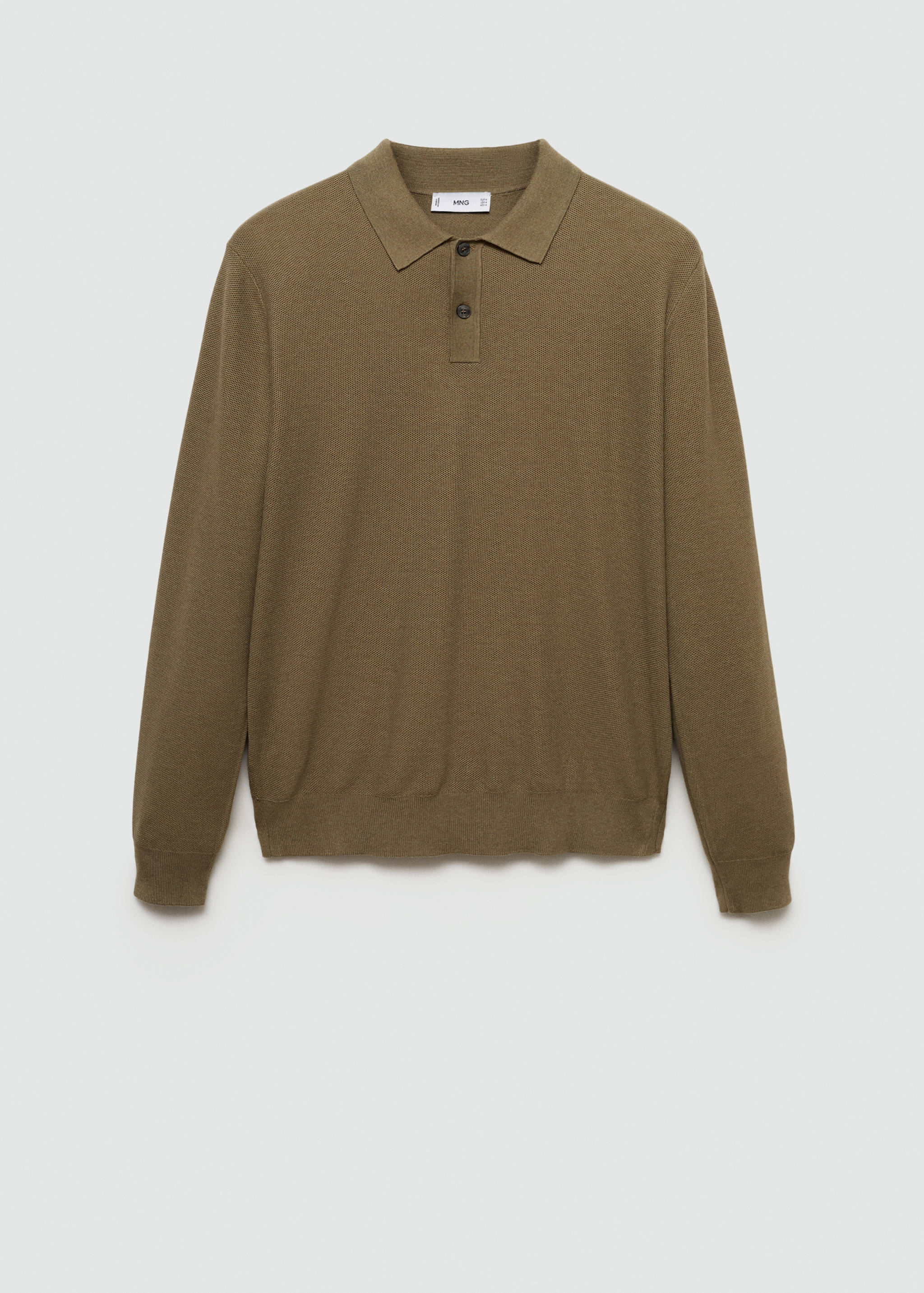 Knitted structured polo sweater - Article without model