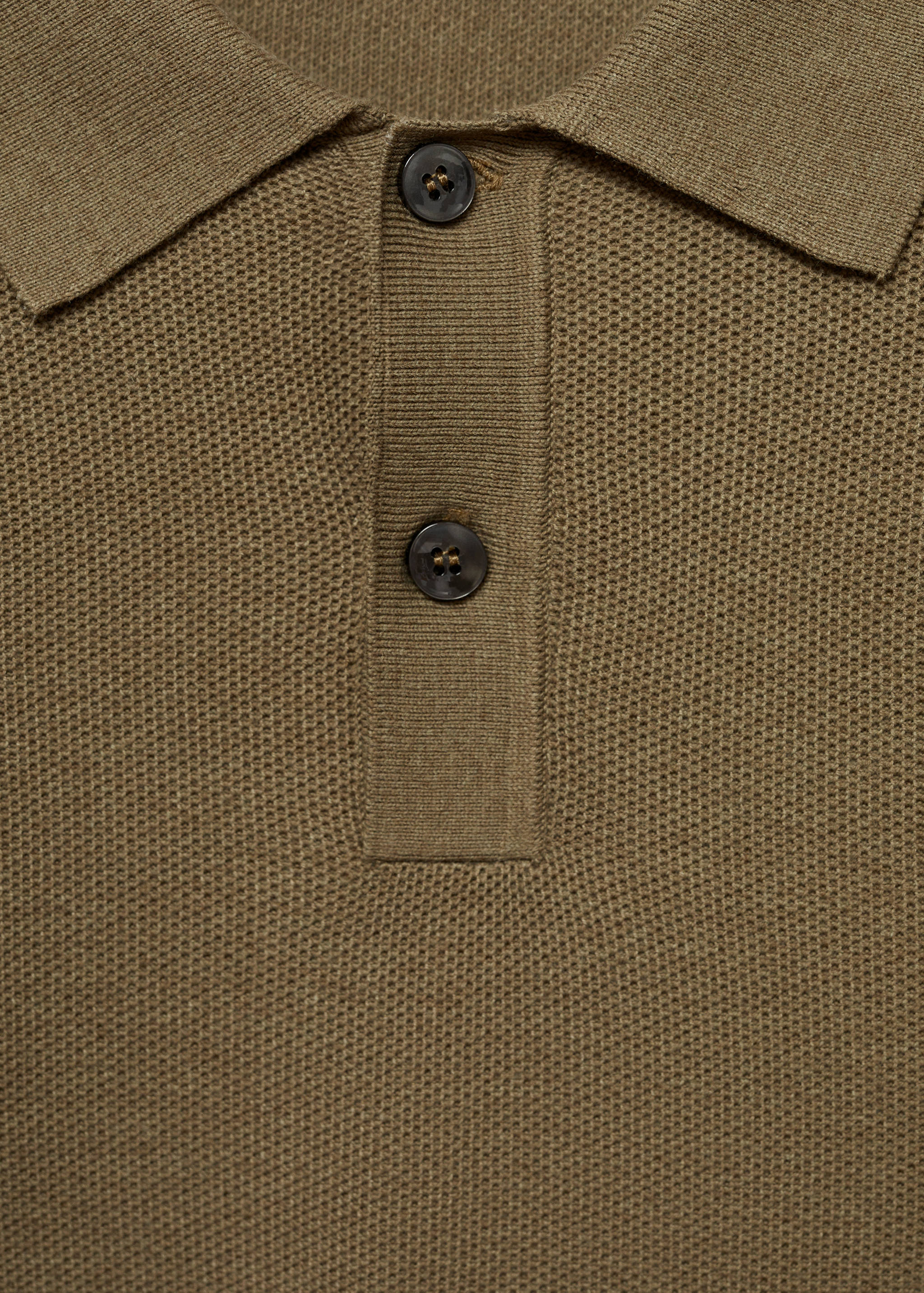 Knitted structured polo sweater - Details of the article 8