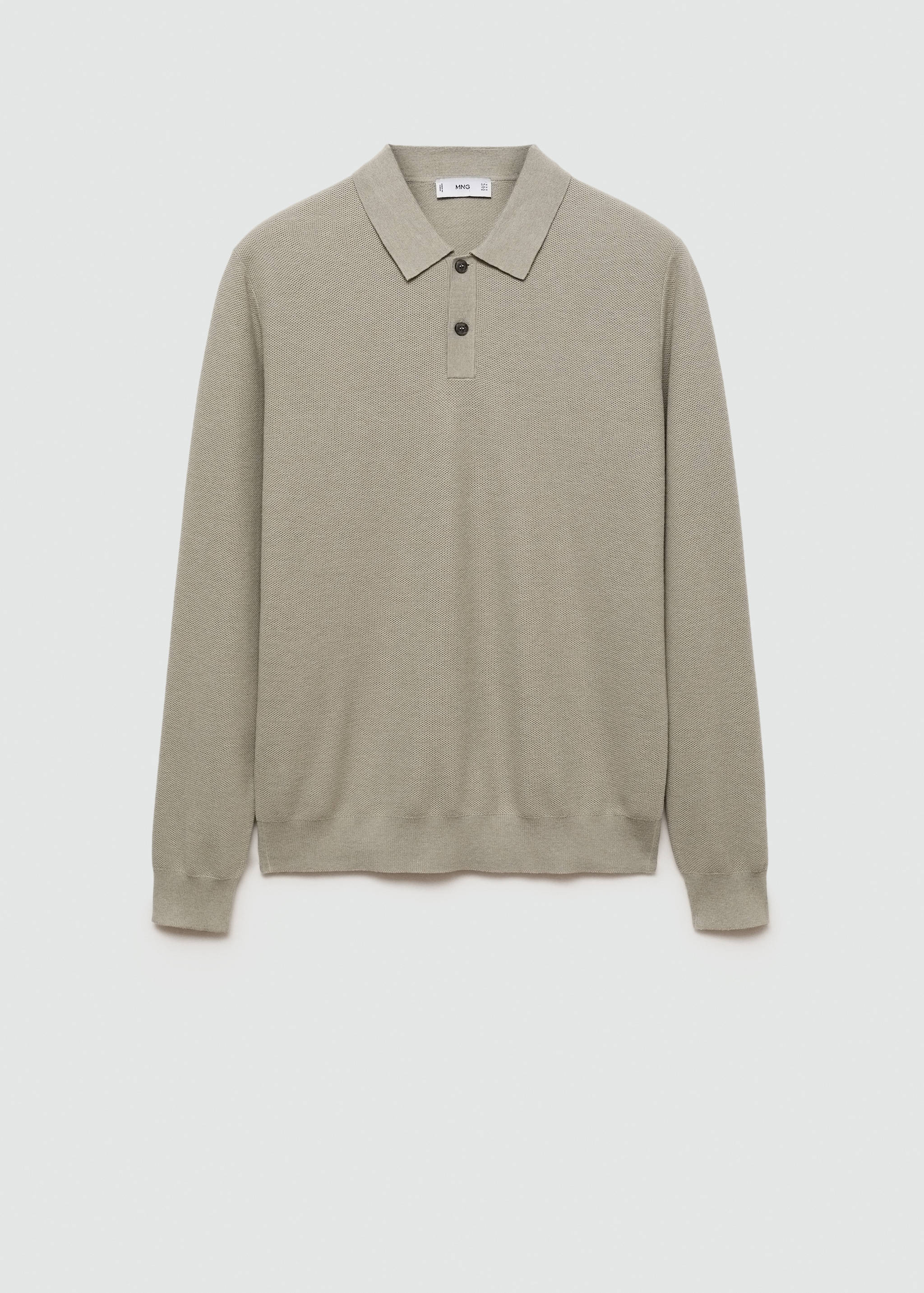 Knitted structured polo sweater - Article without model