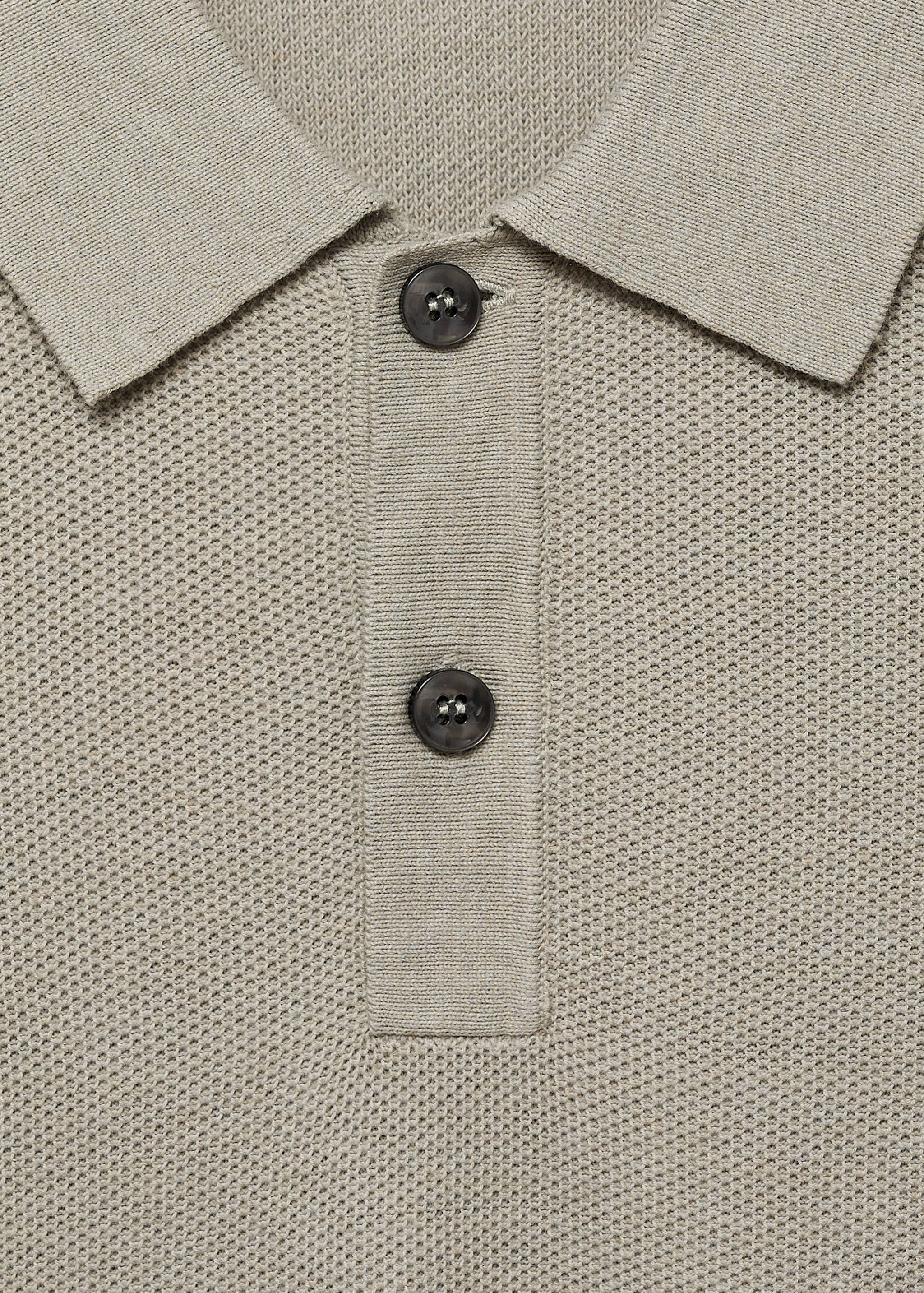 Knitted structured polo sweater - Details of the article 8