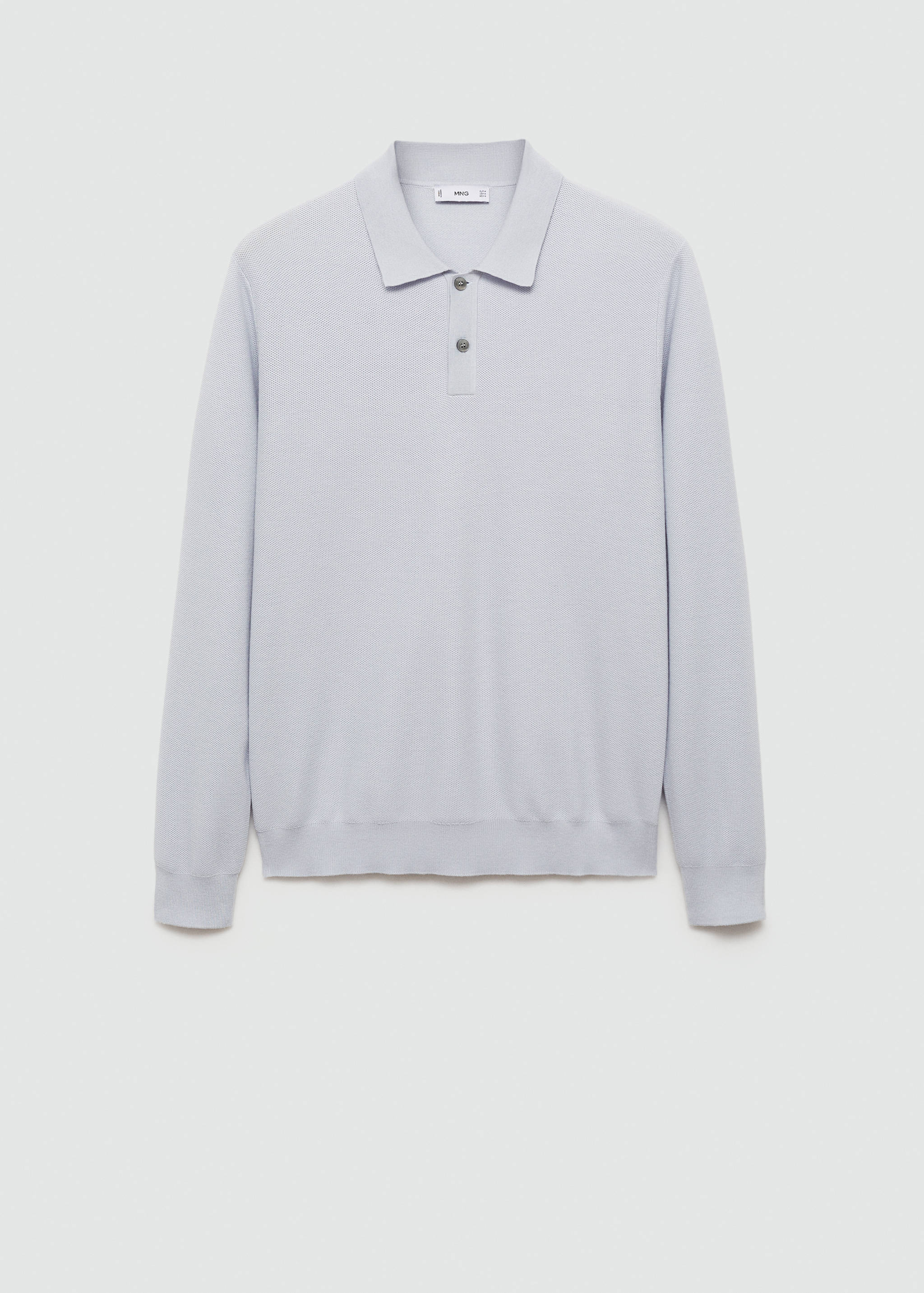 Knitted structured polo sweater - Article without model