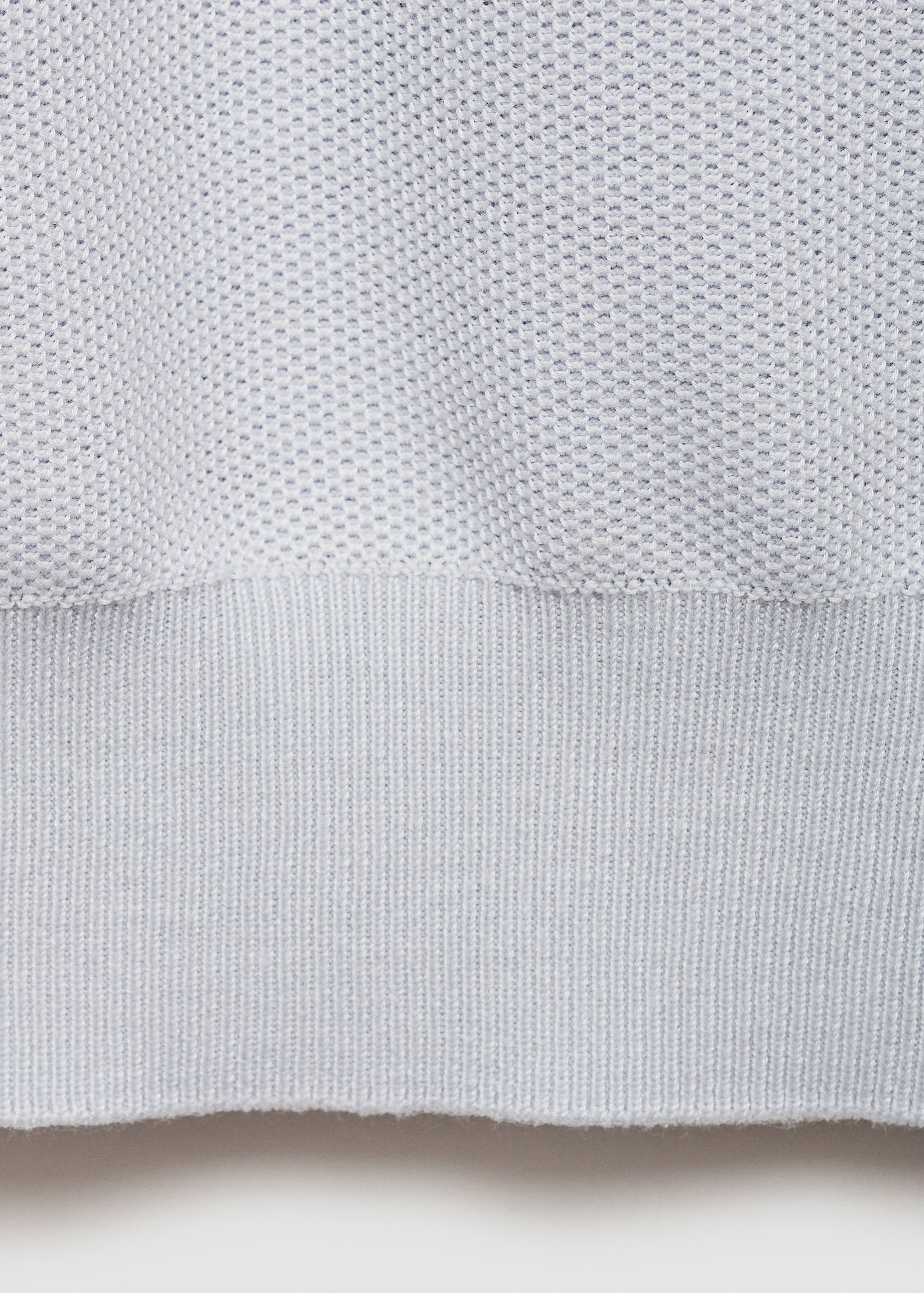 Knitted structured polo sweater - Details of the article 0