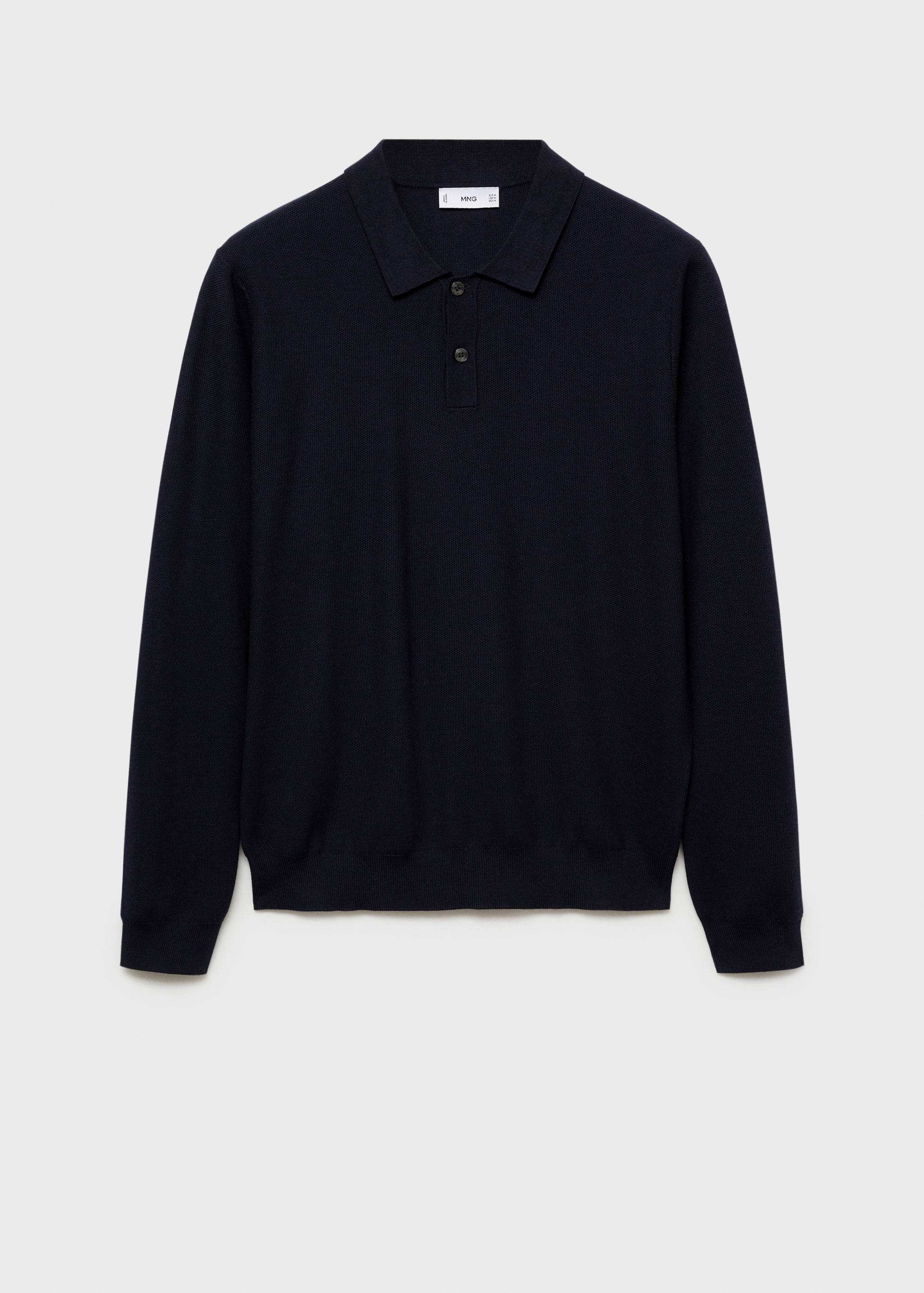 Knitted structured polo sweater - Article without model