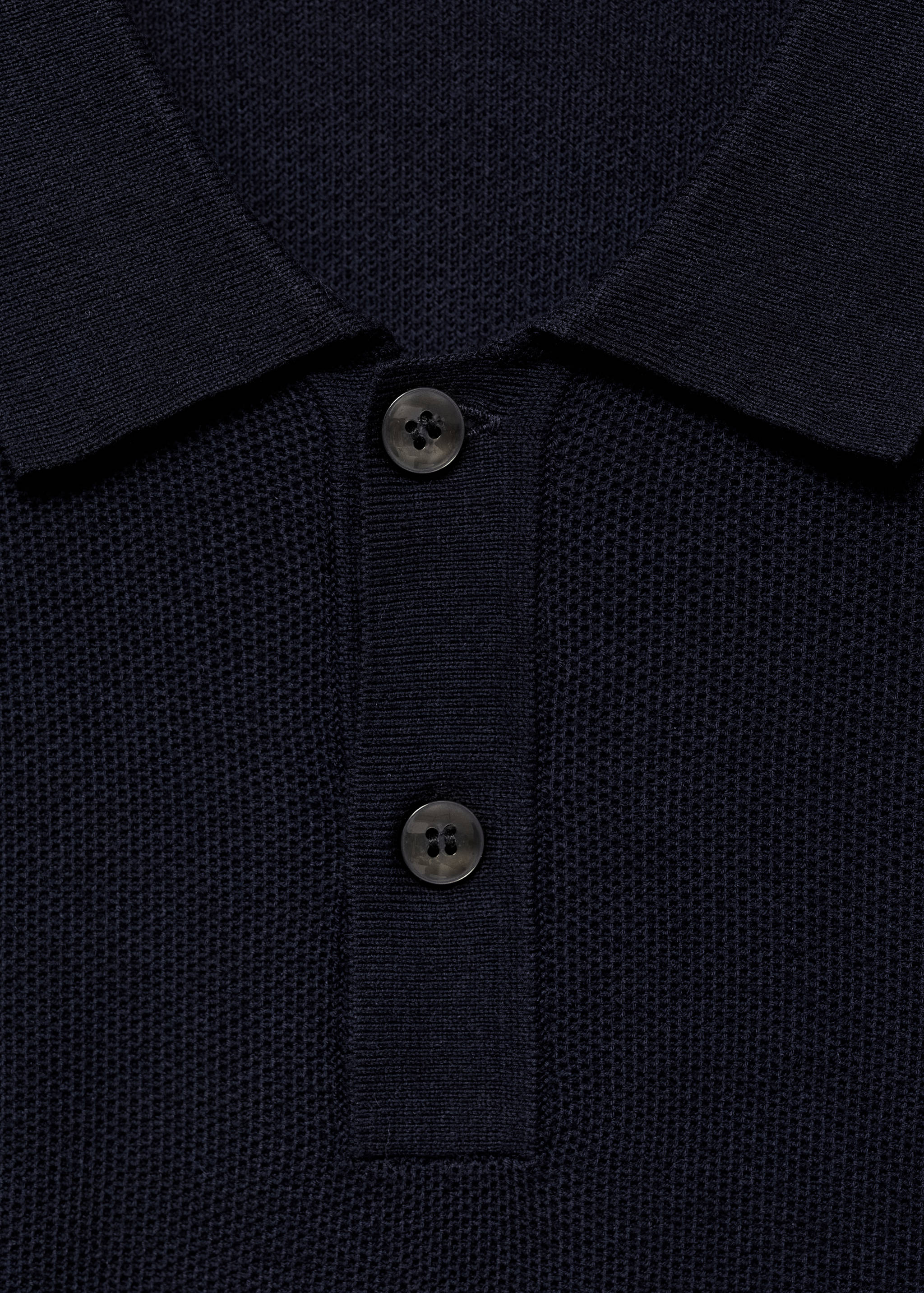 Knitted structured polo sweater - Details of the article 8