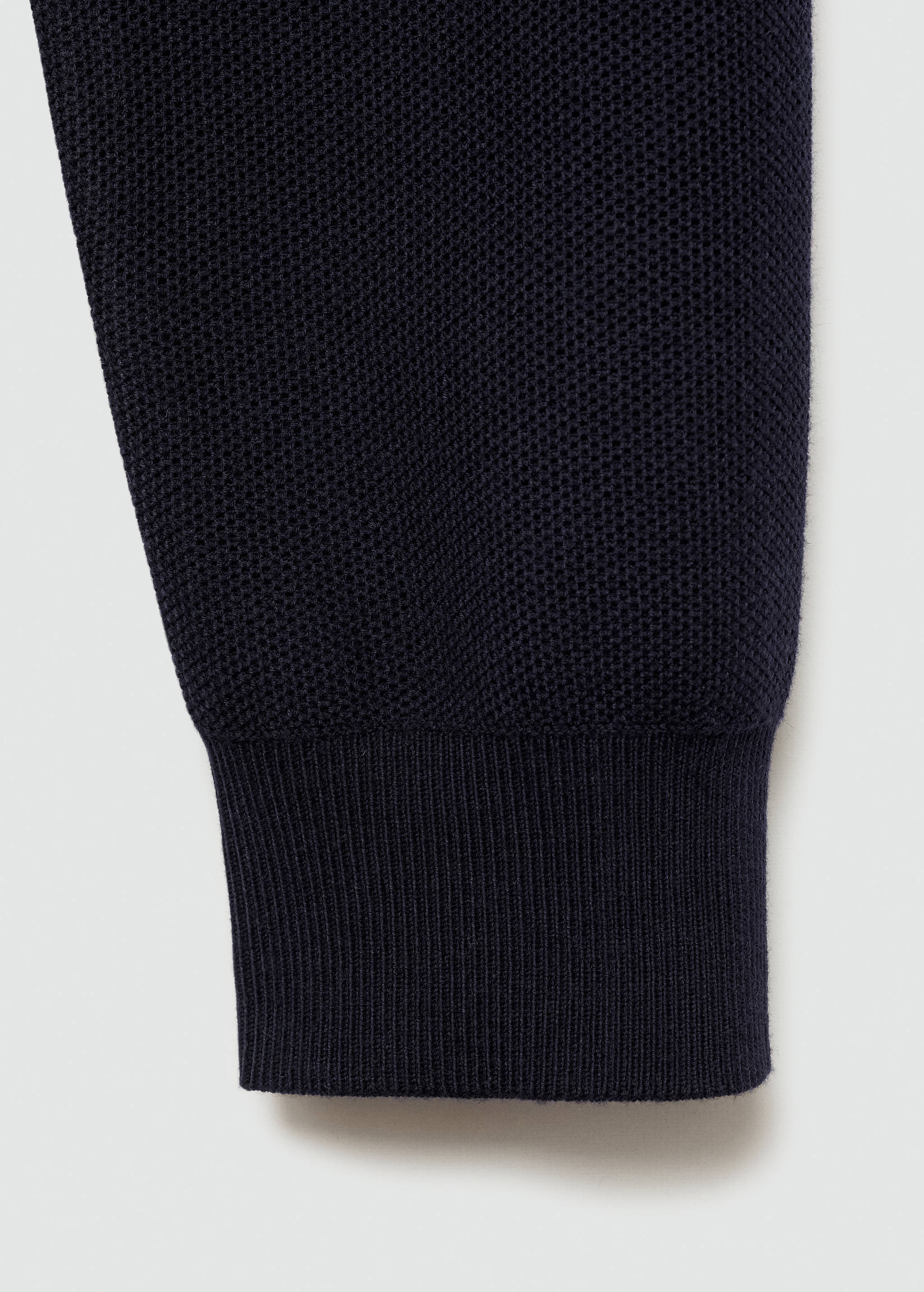 Knitted structured polo sweater - Details of the article 0