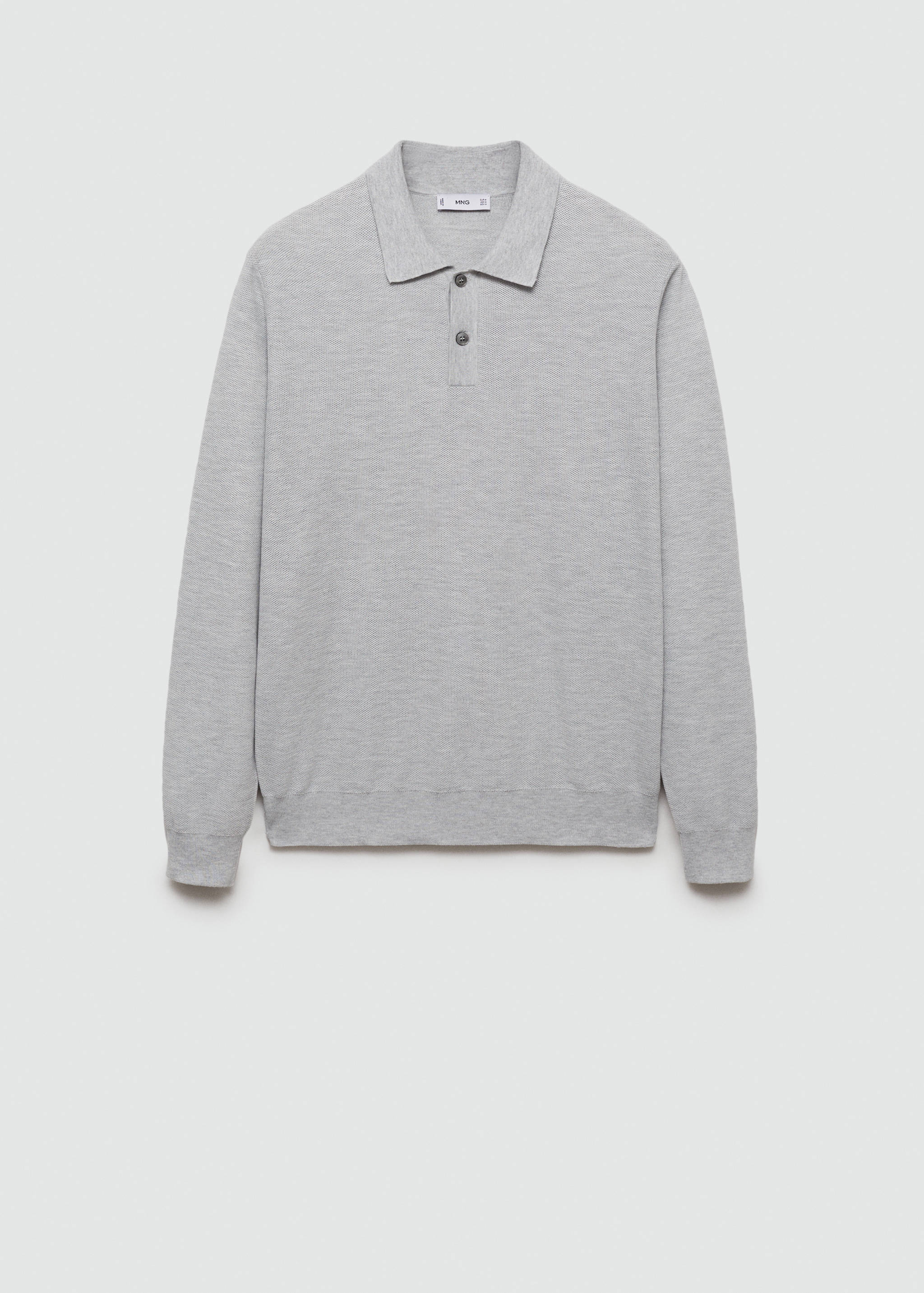 Knitted structured polo sweater - Article without model