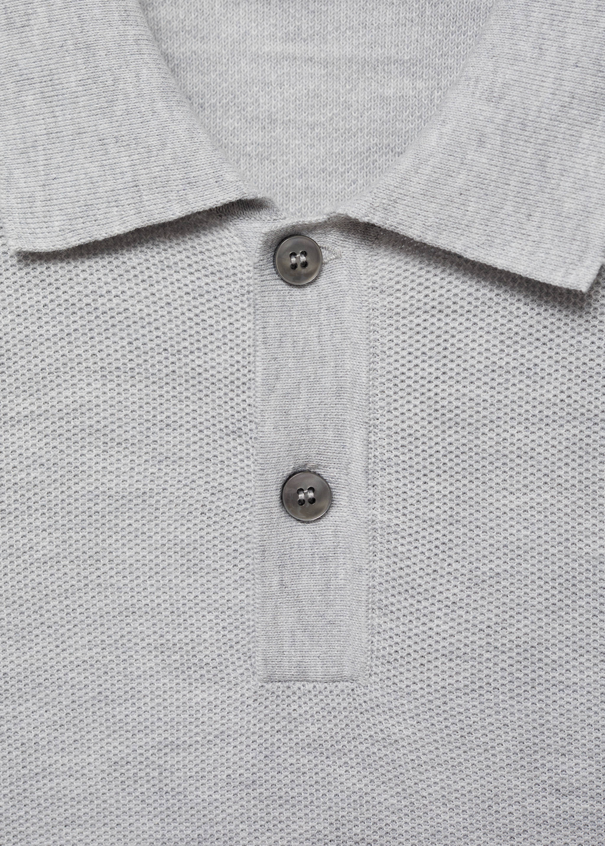 Knitted structured polo sweater - Details of the article 8