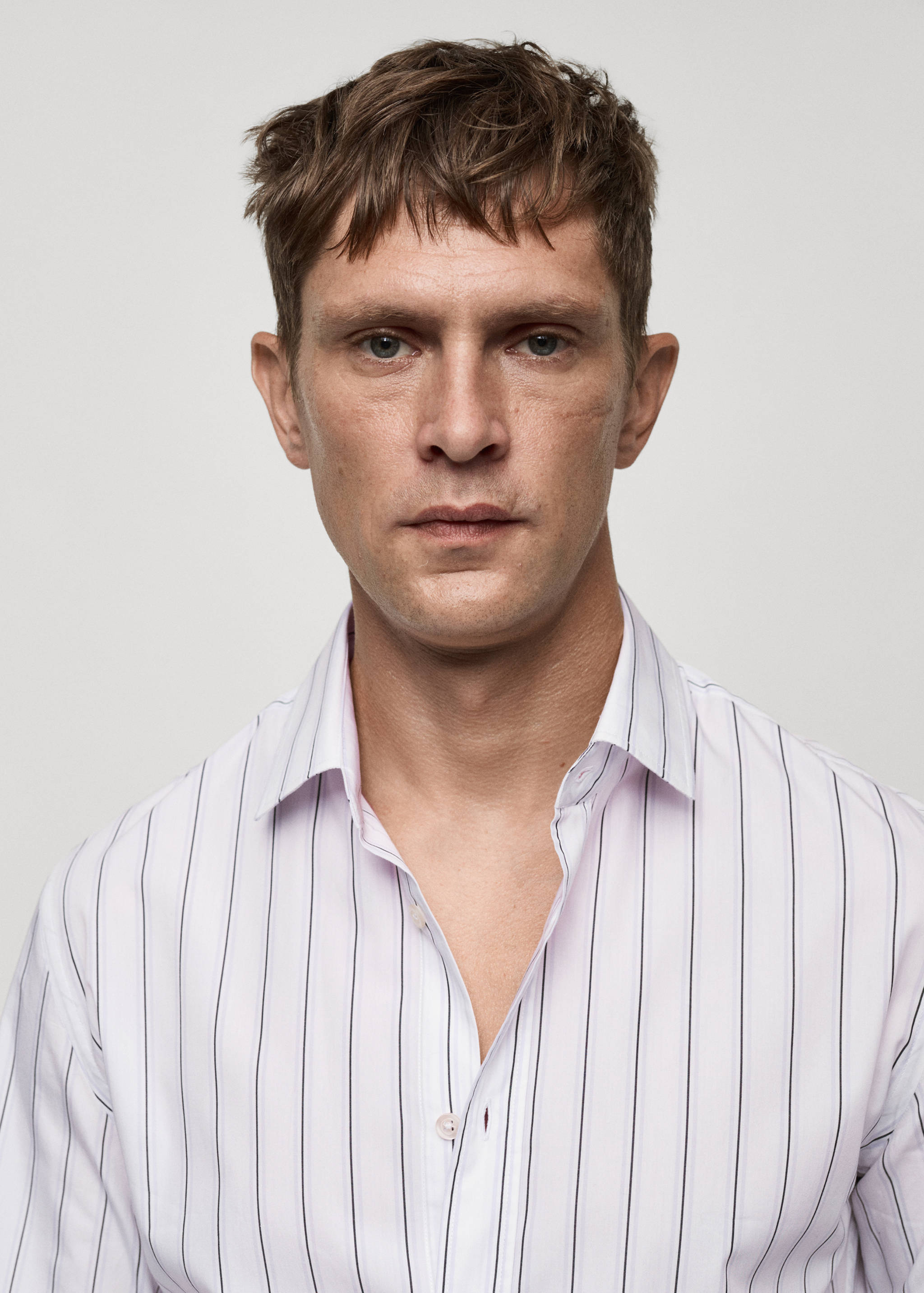 قميص قطني مقلم بمقاس عادي - تفاصيل المنتج 1