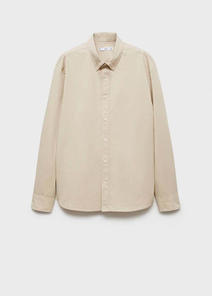 Regular fit cotton shirt — Beige