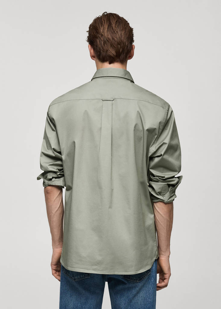 Regular fit cotton shirt — Khaki