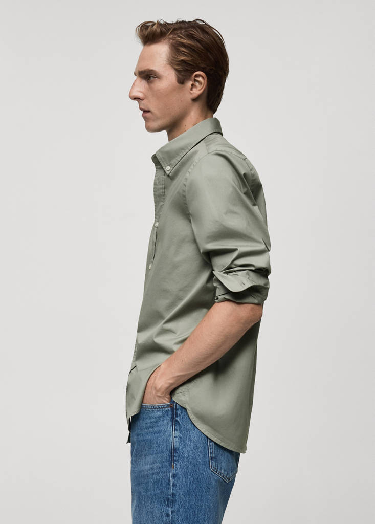 Regular fit cotton shirt — Khaki