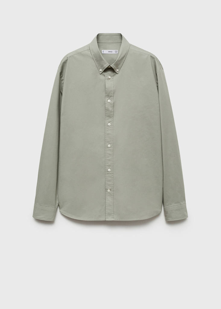 Regular fit cotton shirt — Khaki