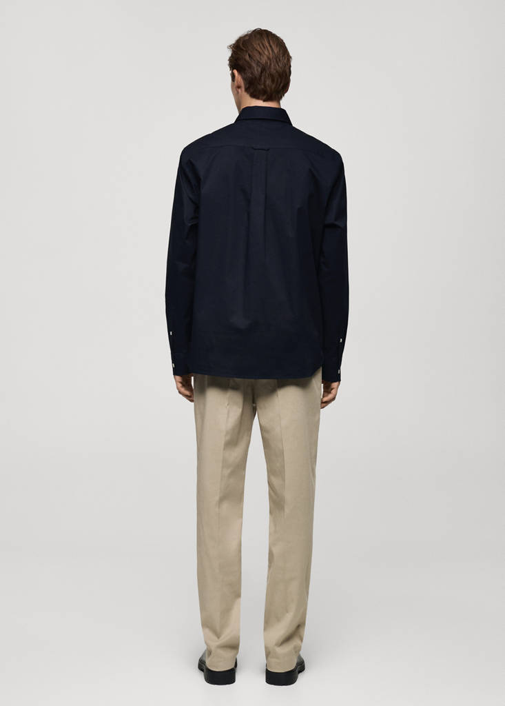 Regular fit cotton shirt — Dark Navy