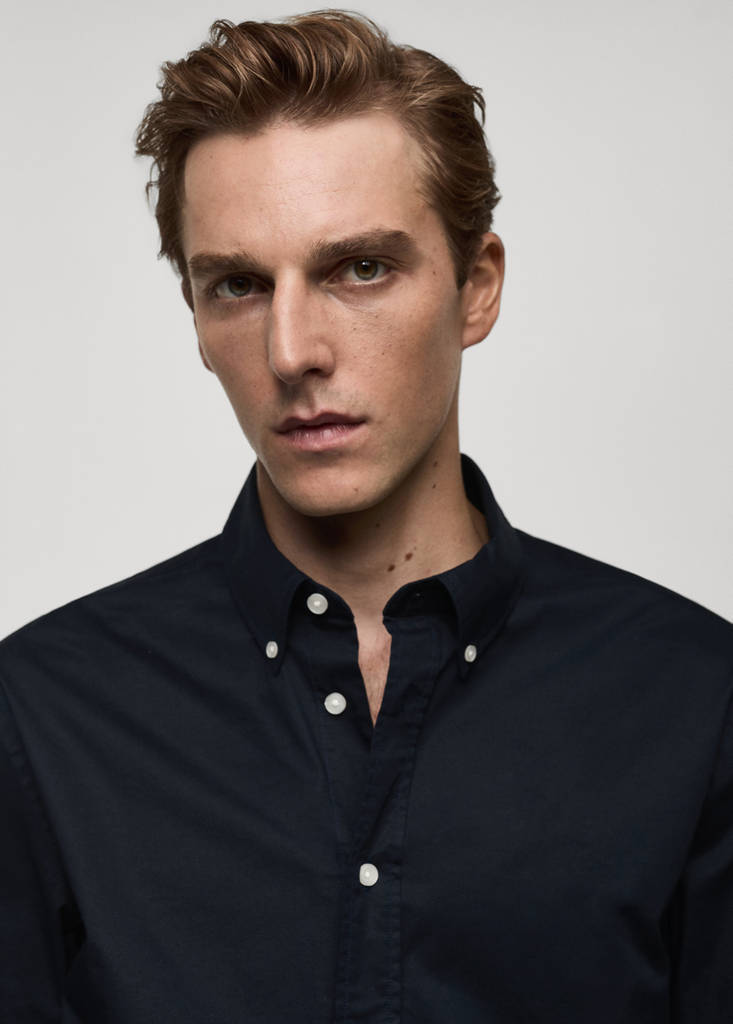 Regular fit cotton shirt — Dark Navy