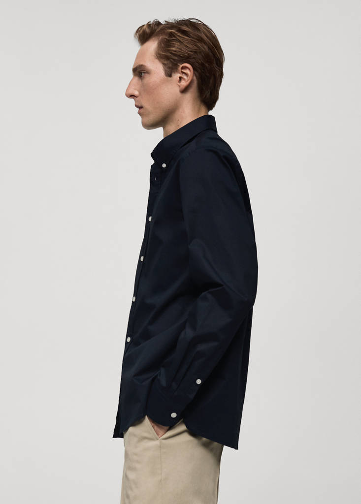 Regular fit cotton shirt — Dark Navy