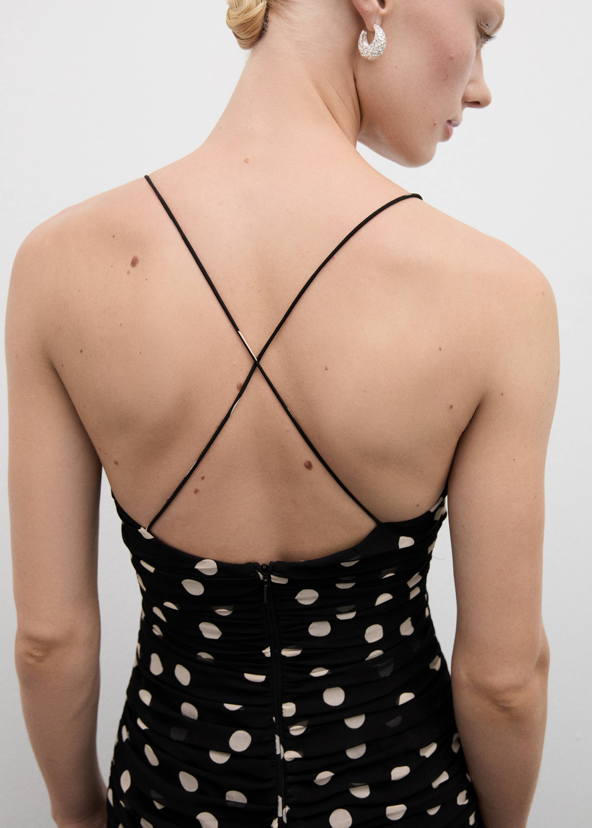 Polka dots draped dress - Details of the article 6