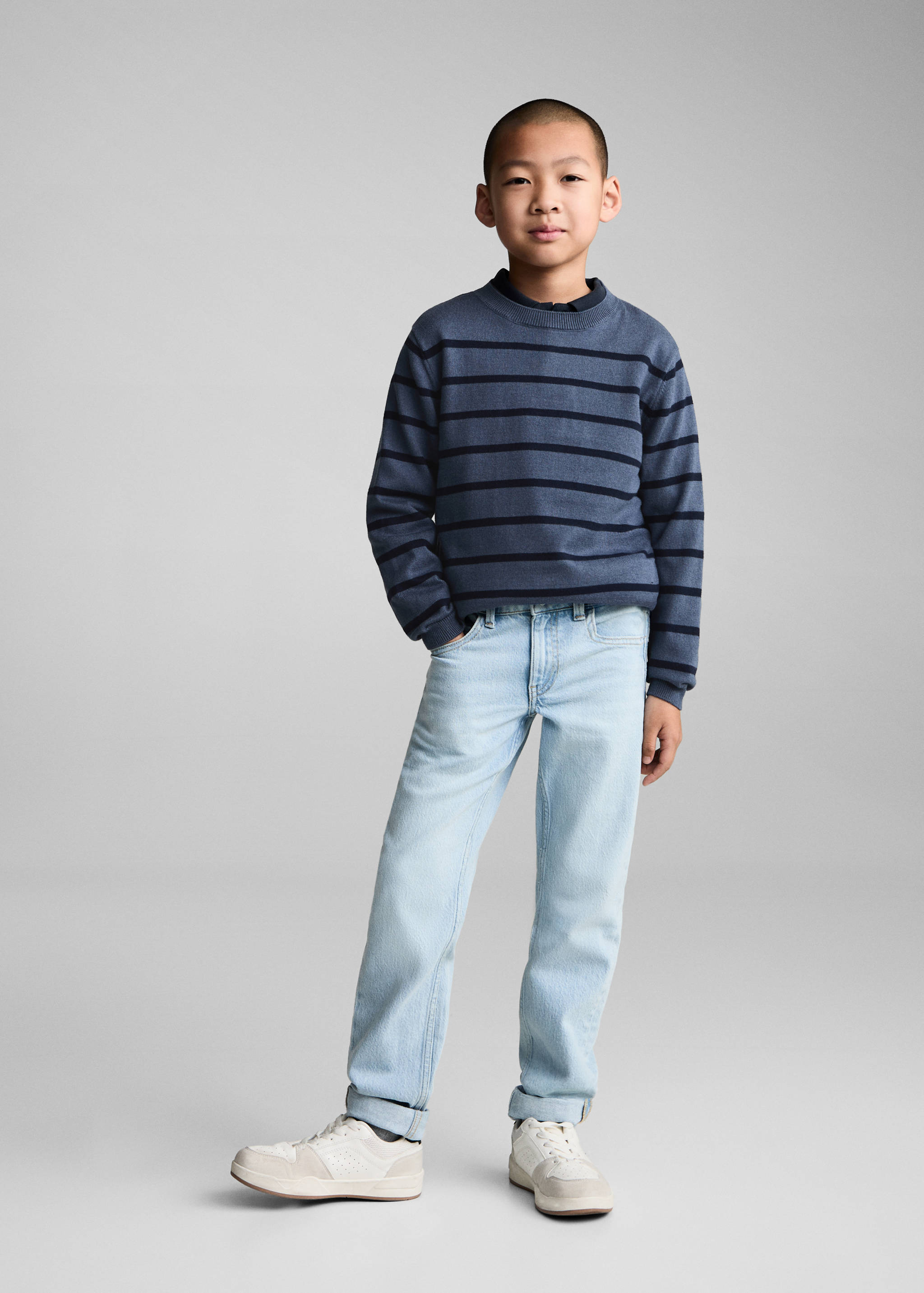 条纹针织毛衣 - null