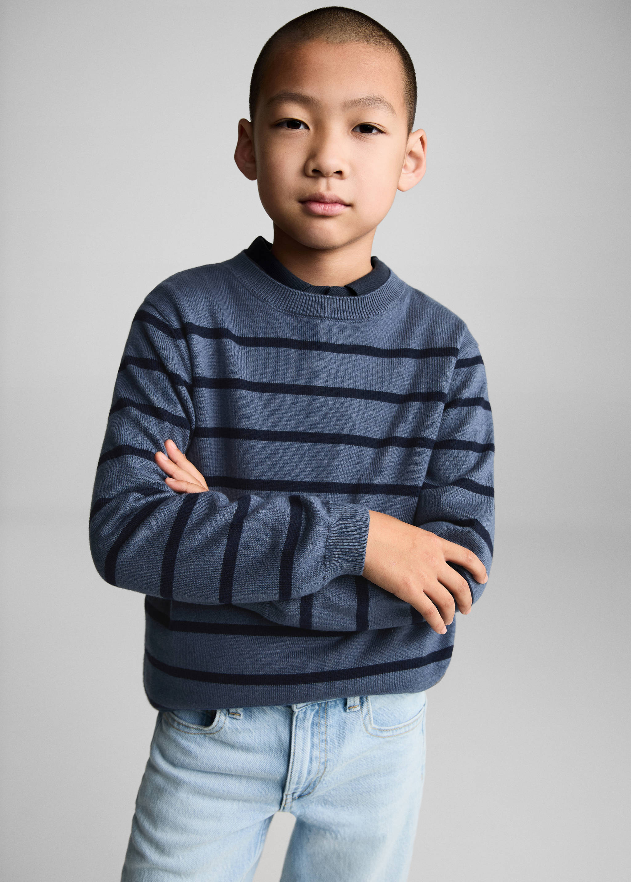 条纹针织毛衣 - null