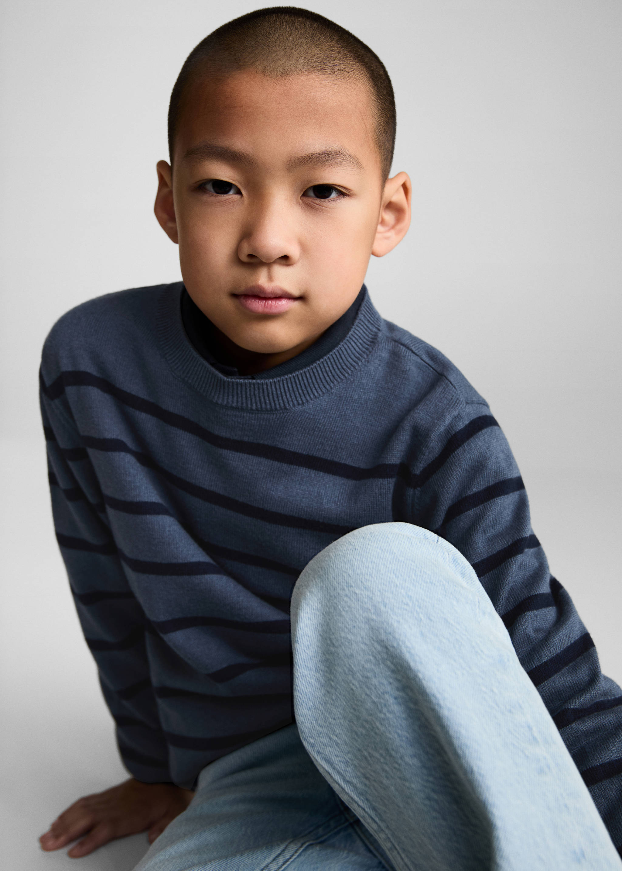 条纹针织毛衣 - null