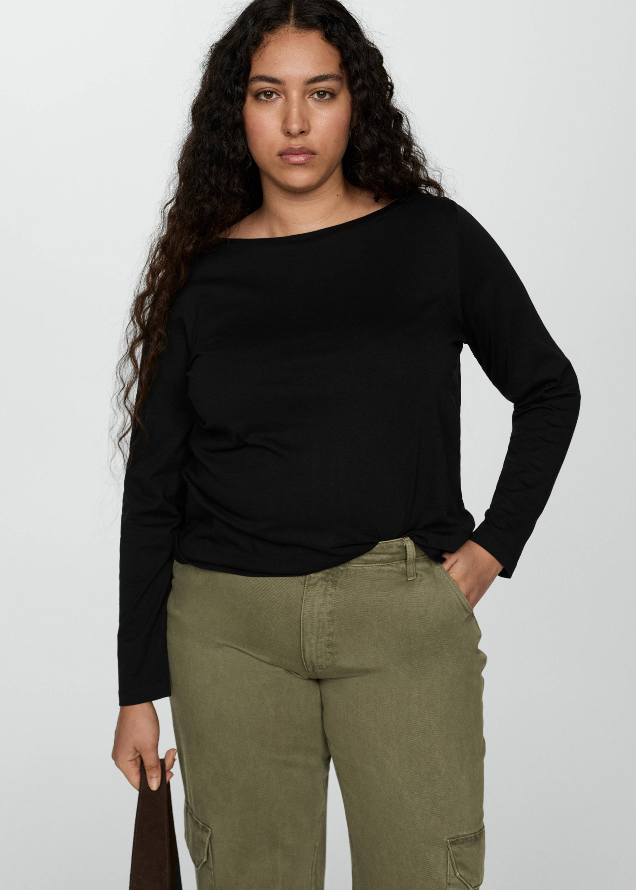 T-shirt met lange mouwen en boothals - Detail van het artikel 5