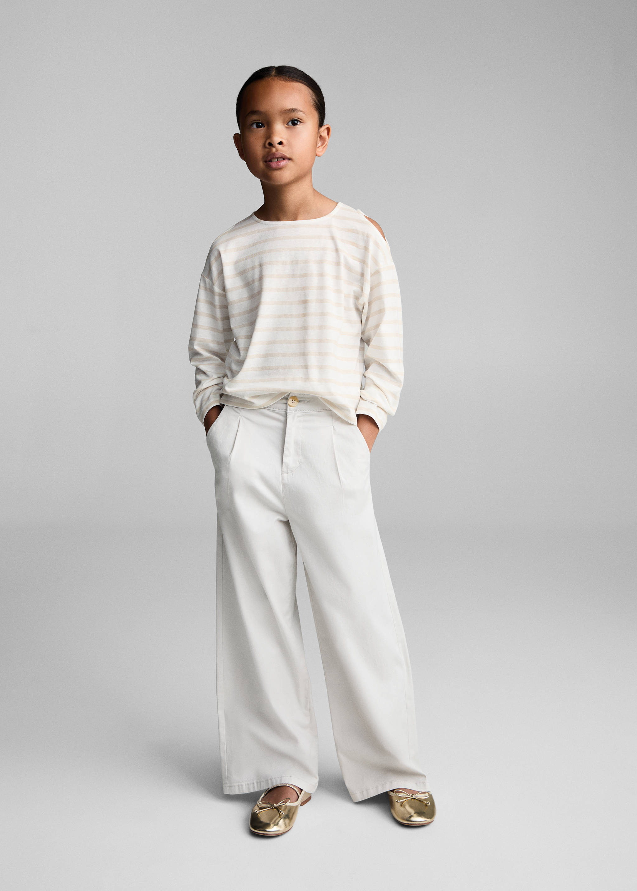 棉质露肩T恤 - null