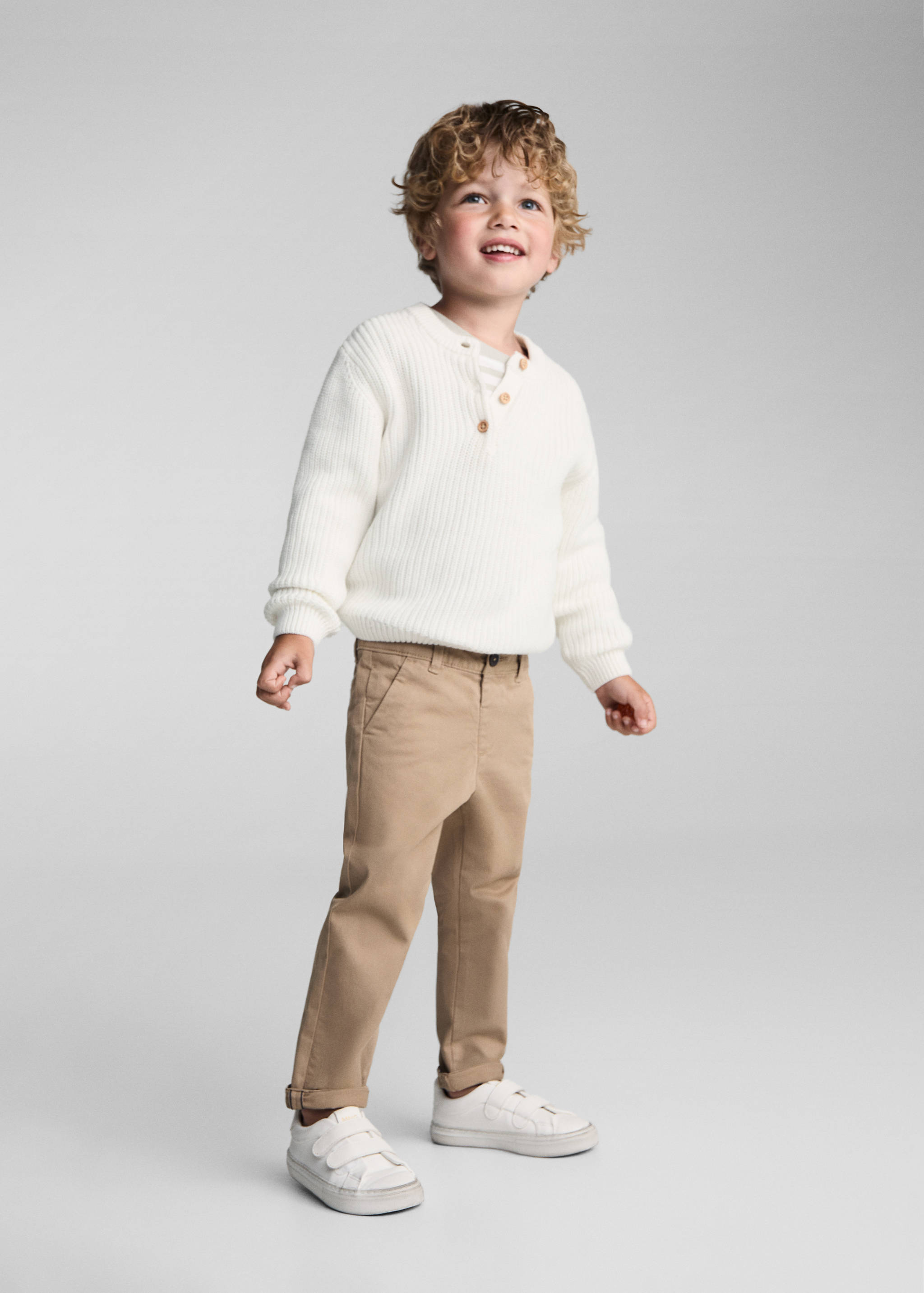 Pull-over maille col boutonné - Plan général