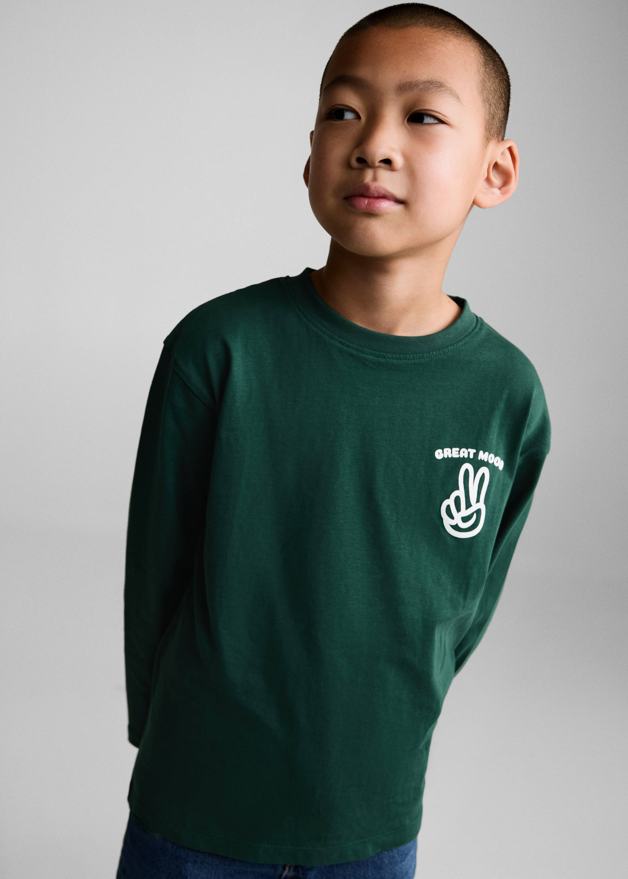 Bedrukt T-shirt met lange mouwen - Middenvlak