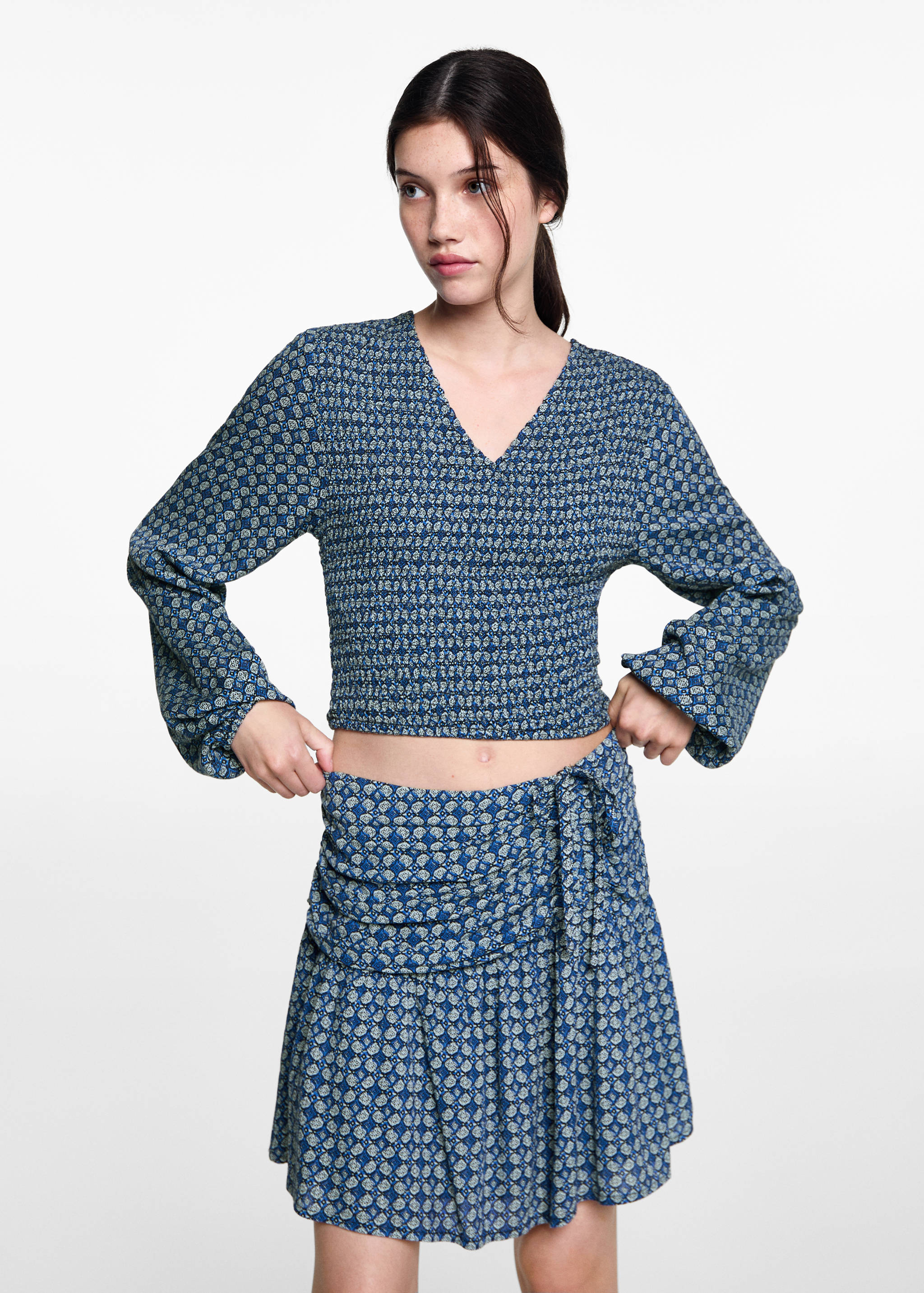 Printed pleated skirt - Medium plane